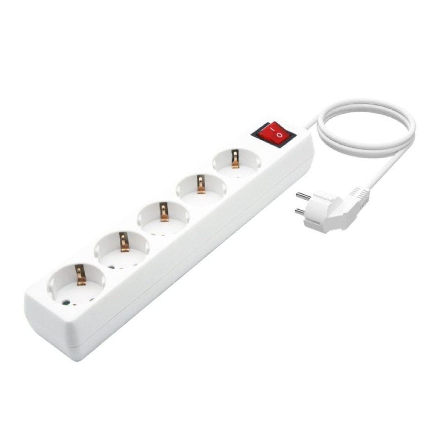 Aisens · Regleta con Interruptor · 5 Tomas · Cable 1,4m · Blanco