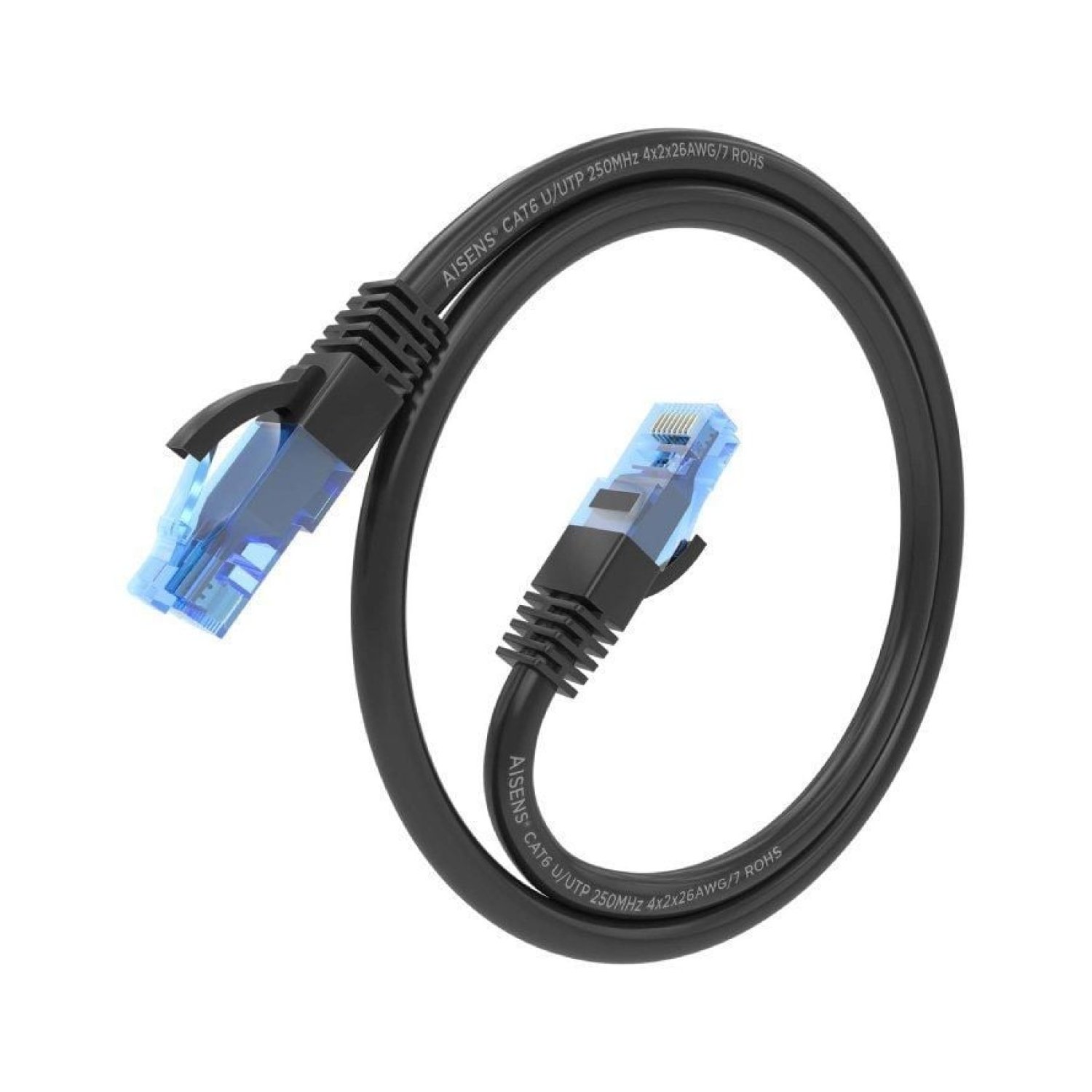 Aisens Cable Red RJ45 Cat.6 UTP · 1,5m · AWG26 CCA · Negro