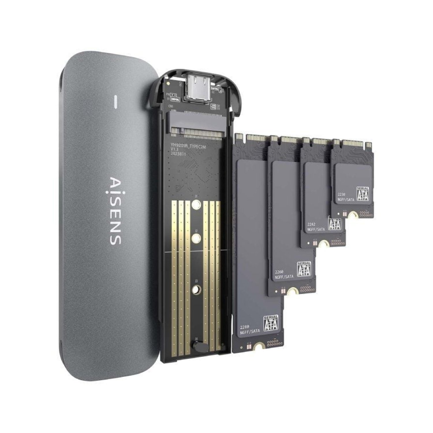 Aisens Caja Externa M.2 SATA · USB 3.1 · Sin tornillos