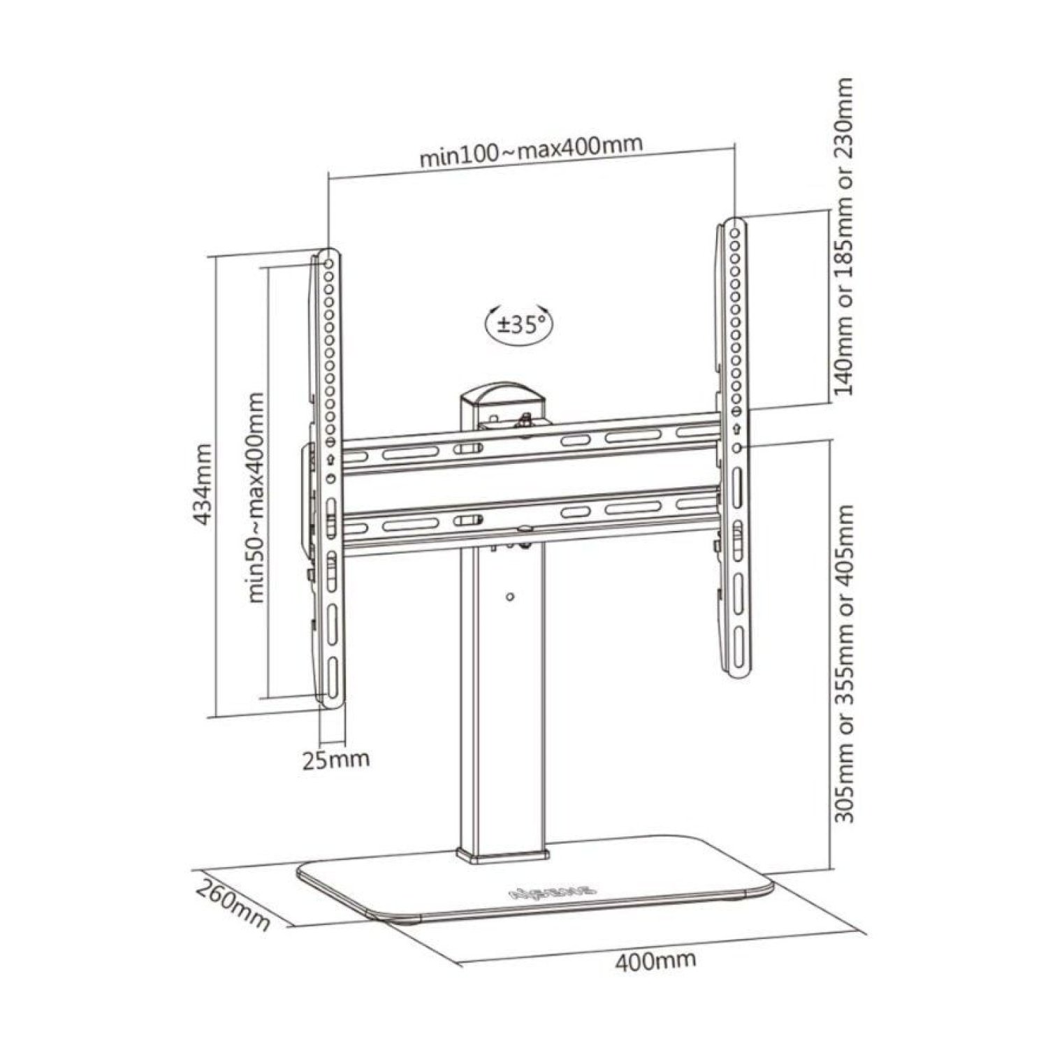 Aisens DT55S-217 · Soporte Giratorio TV/Monitor · 32"-55" · Hasta 40 kg