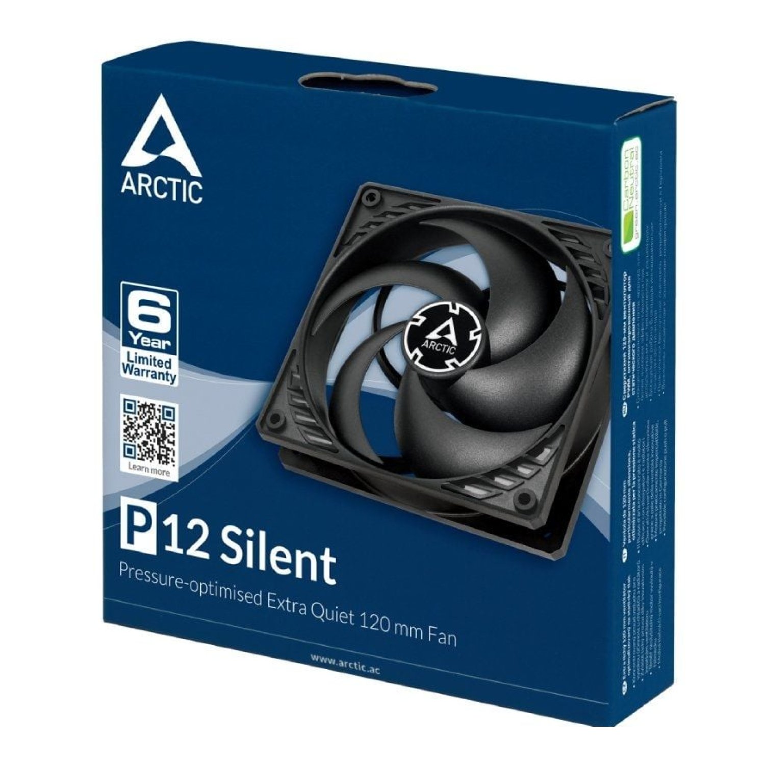 Ventilador Arctic P12 Silent/ 12cm/ Negro