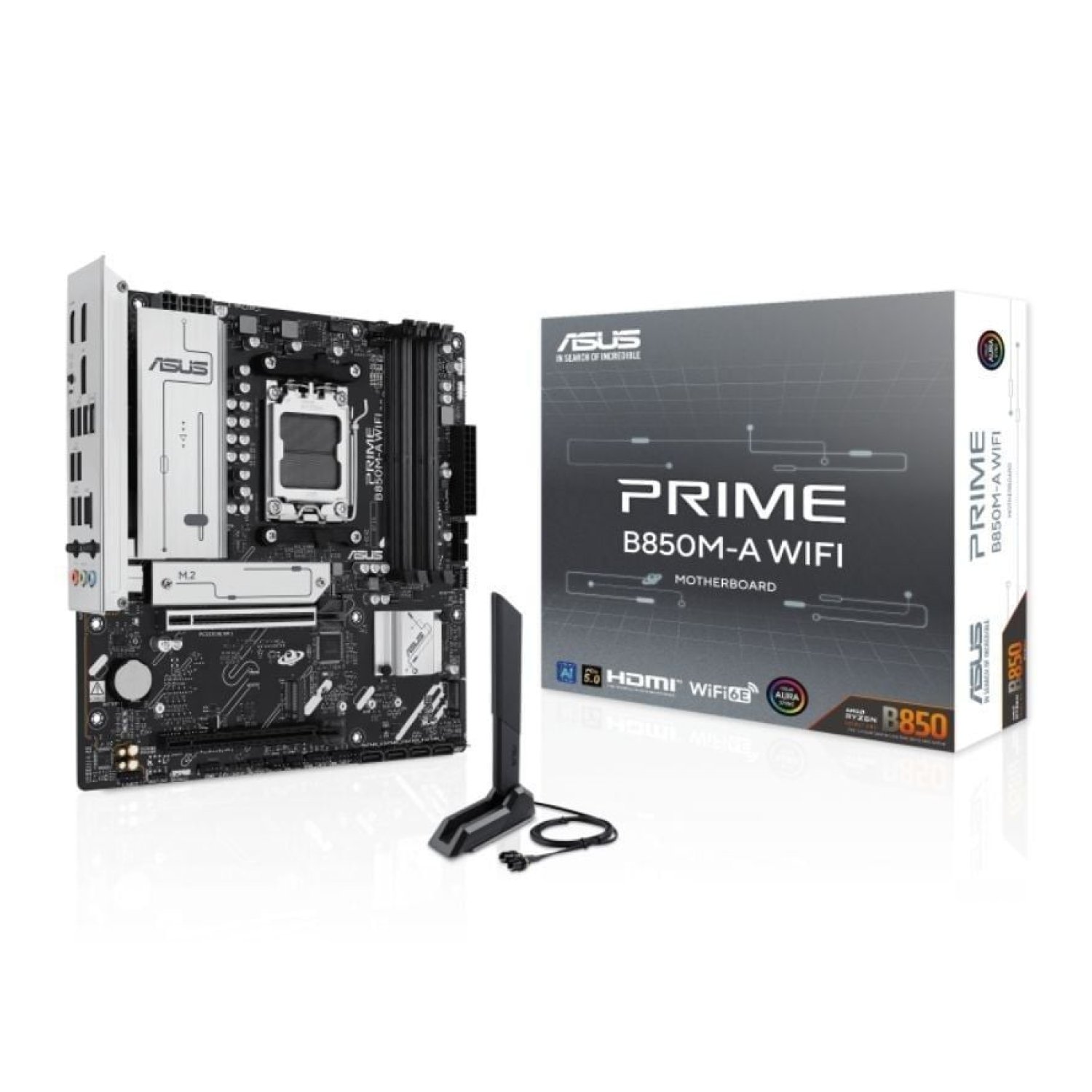 Asus Prime B850M-A WiFi · Socket AM5 · DDR5 · PCIe 5.0 · Micro ATX