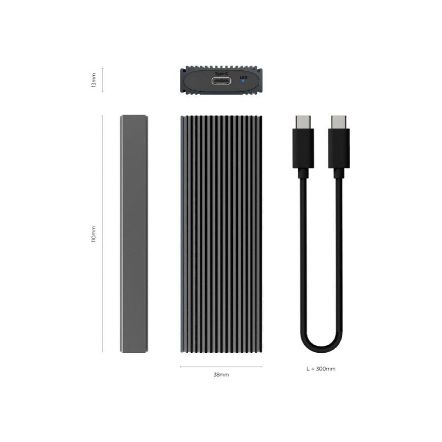 Aisens · Caja Externa SSD M.2 NVMe · USB 3.2 · Sin tornillos
