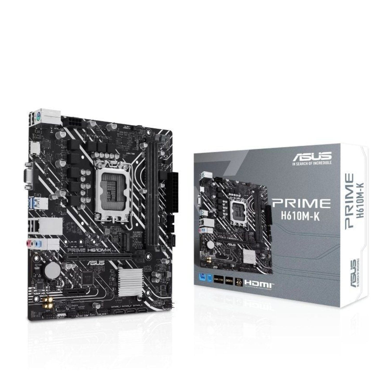 Asus Prime H610M-K · Socket 1700 · Micro ATX · DDR5 · PCIe 4.0