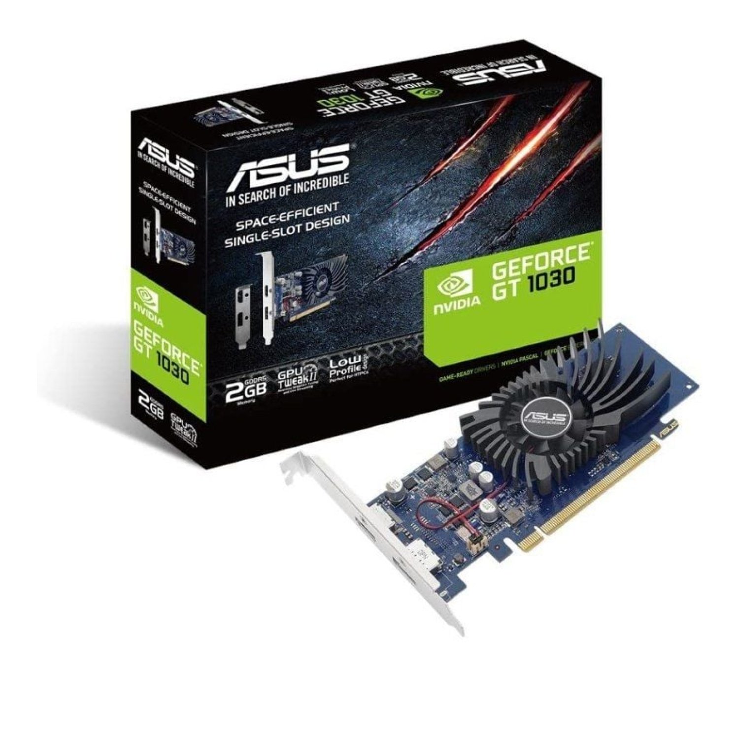 Asus GeForce GT 1030 · 2GB GDDR5 · Perfil Bajo