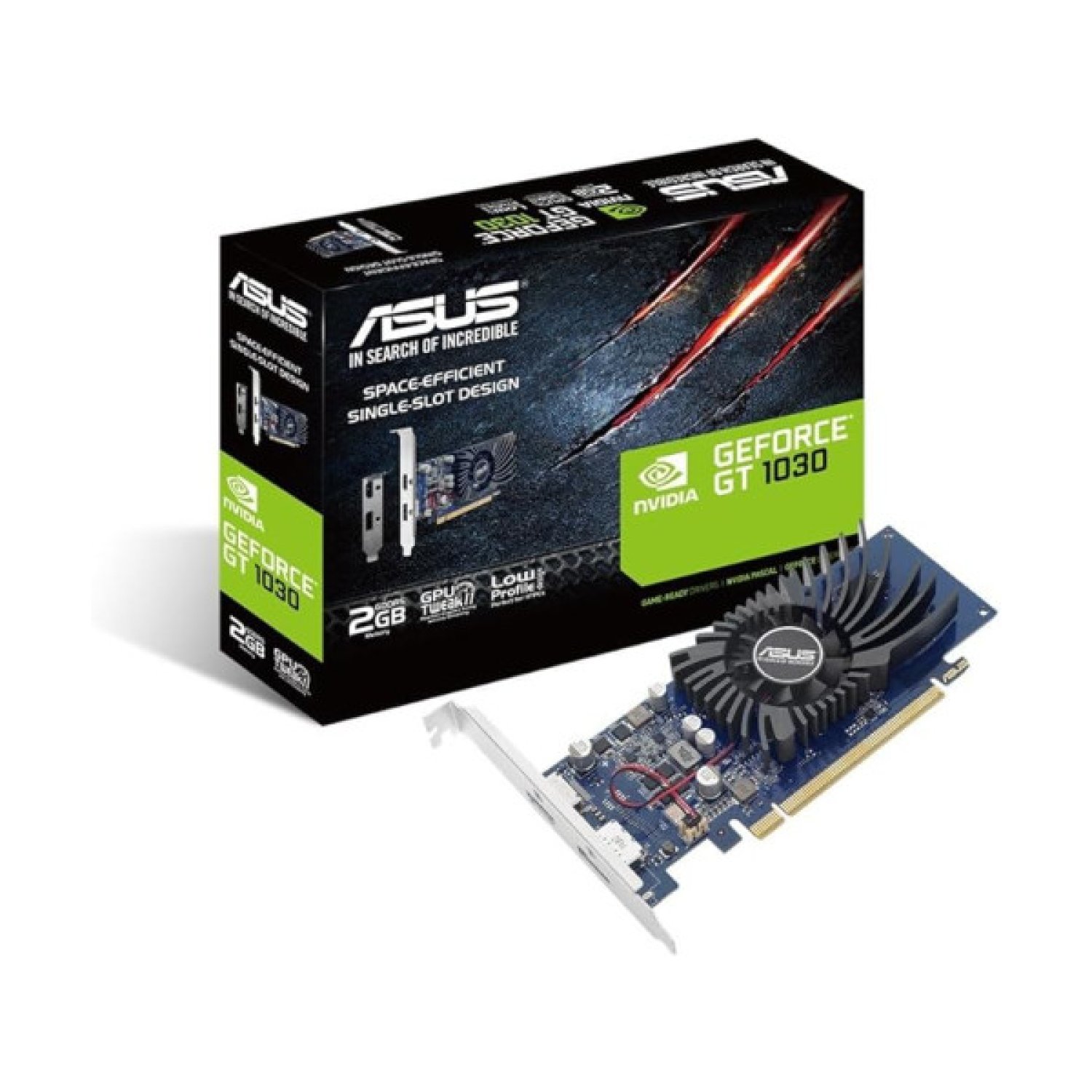 Asus GeForce GT 1030 · 2GB GDDR5 · Perfil Bajo