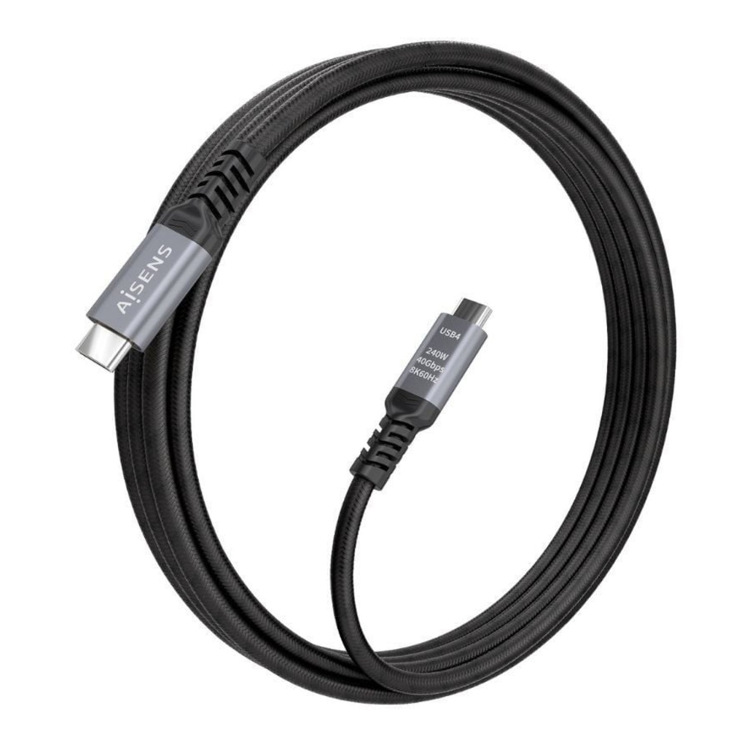 Aisens Cable USB 4.0 Tipo-C · 240W · 40Gbps · 50cm · Negro