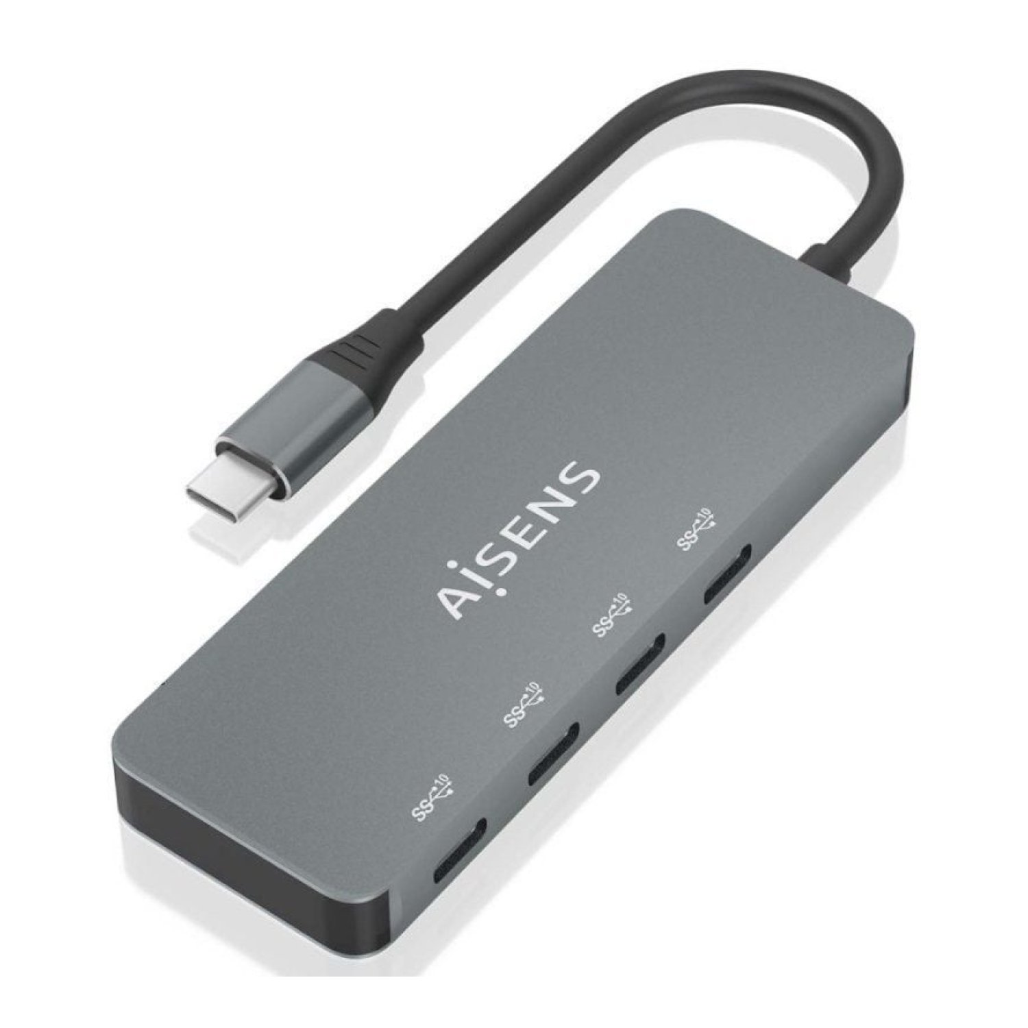 Aisens Hub USB Tipo-C · 4 Puertos Tipo-C · Gris