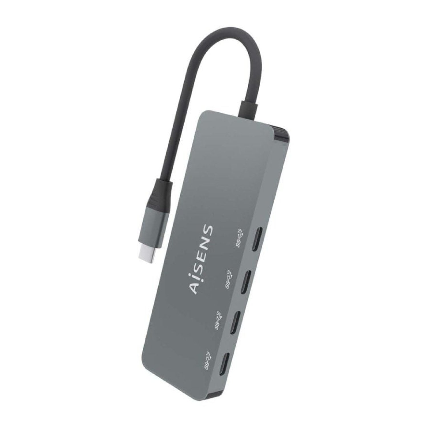 Aisens Hub USB Tipo-C · 4 Puertos Tipo-C · Gris