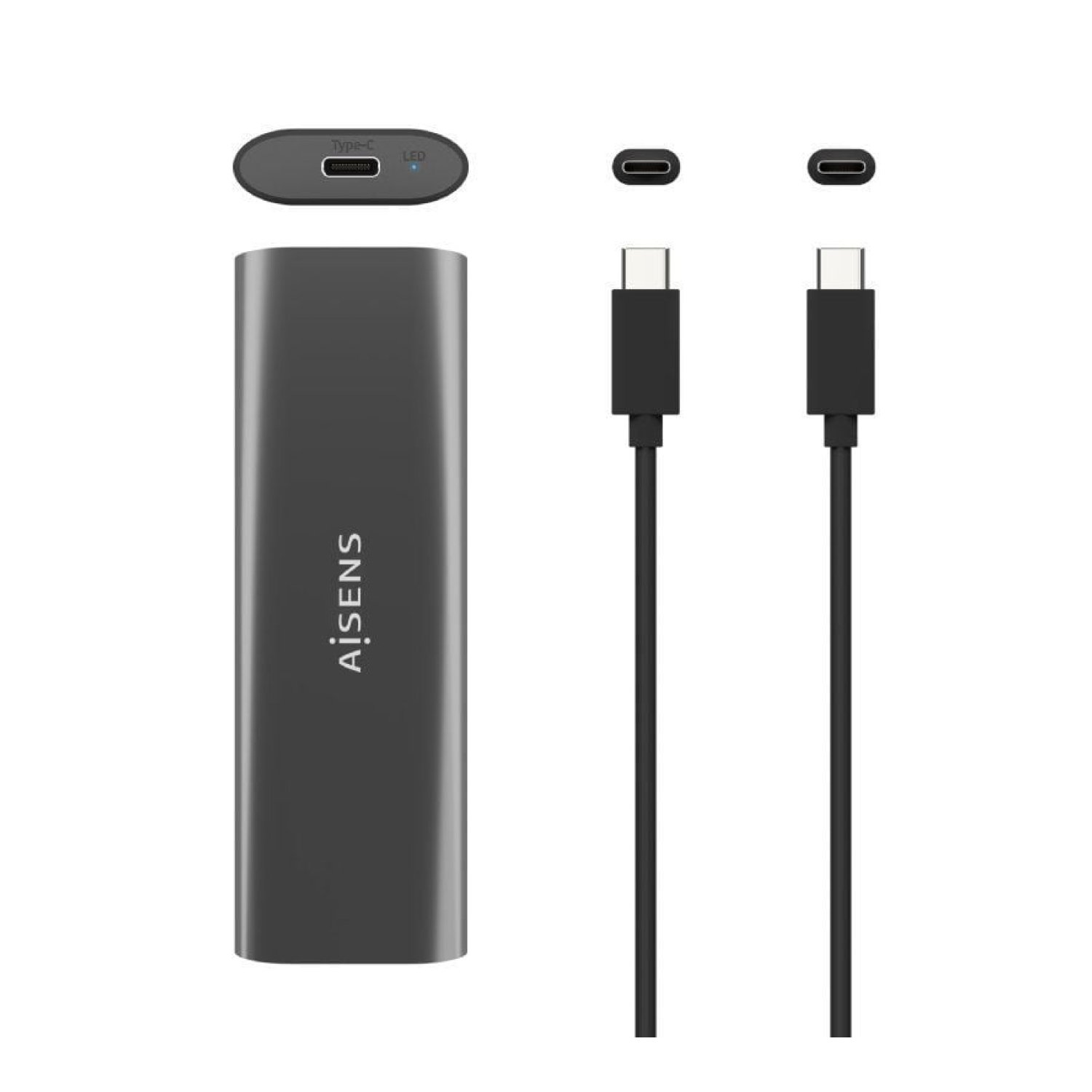 Aisens Caja Externa M.2 · USB 3.1 · SATA/NVMe · Sin Tornillos