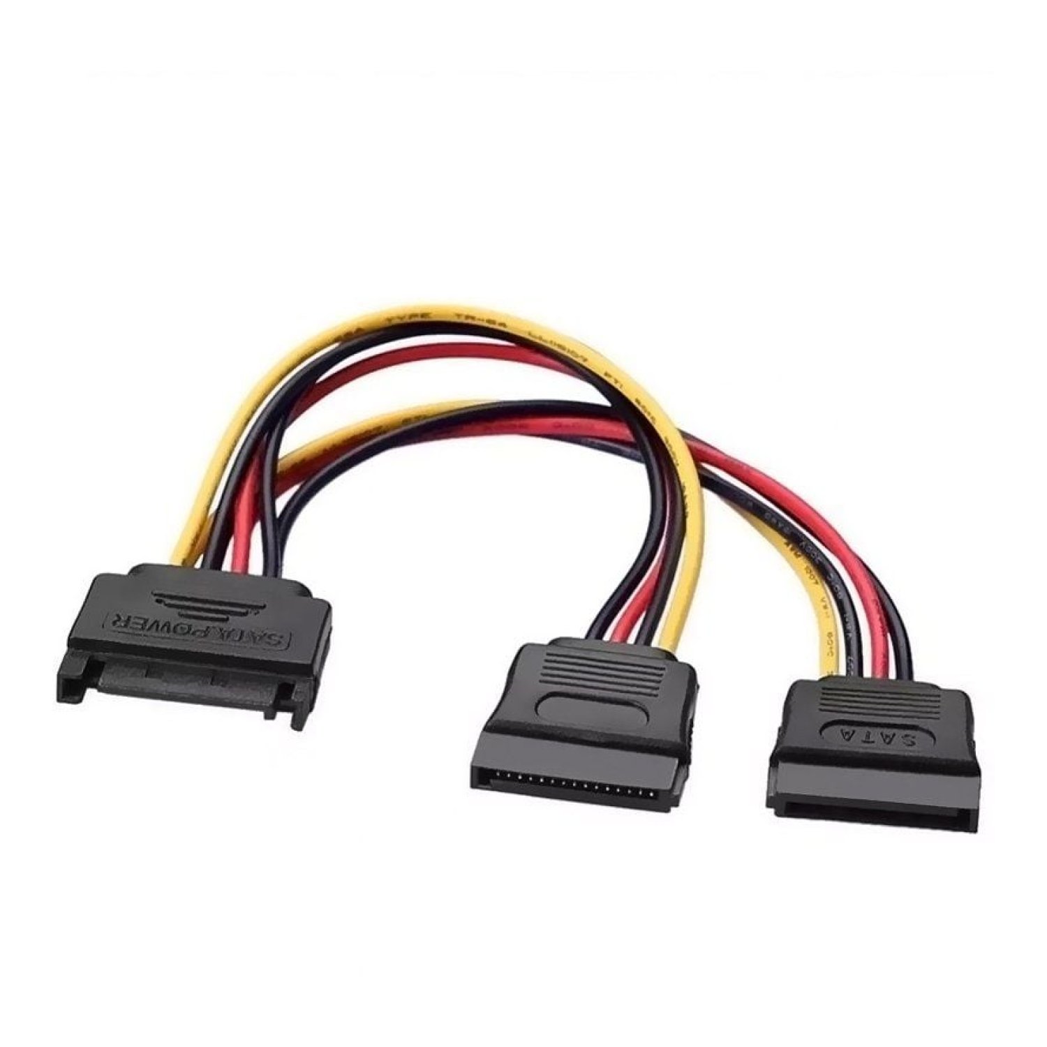 Aisens · Cable Alimentación SATA · Macho a 2x Hembra · 54W · 20cm · Negro