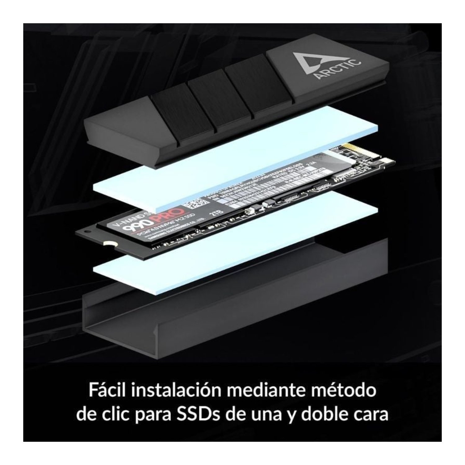 Arctic M.2 Pro · Disipador Térmico SSD M.2 2280 · Negro