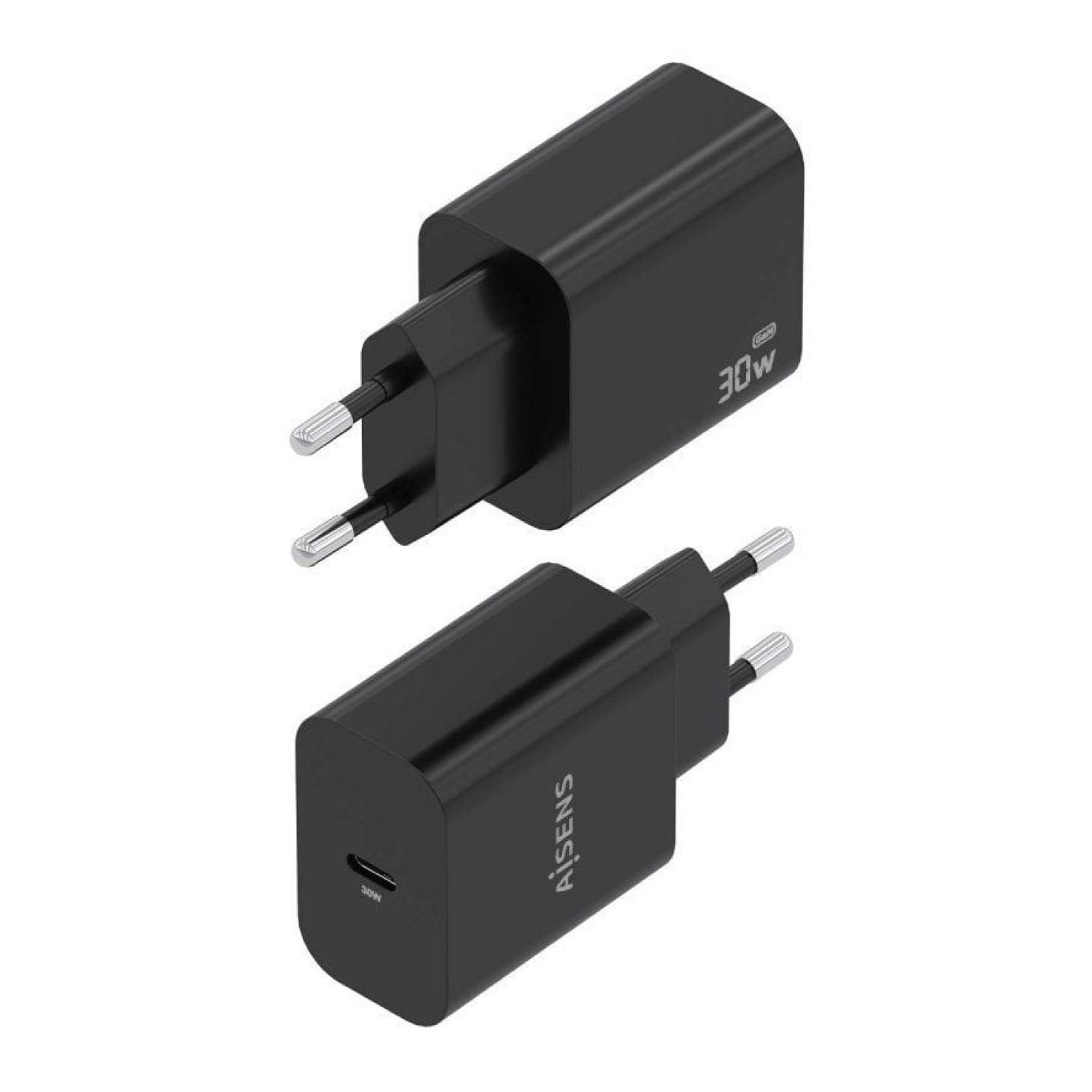 Aisens Cargador GaN · 1x USB-C · 30W · Negro