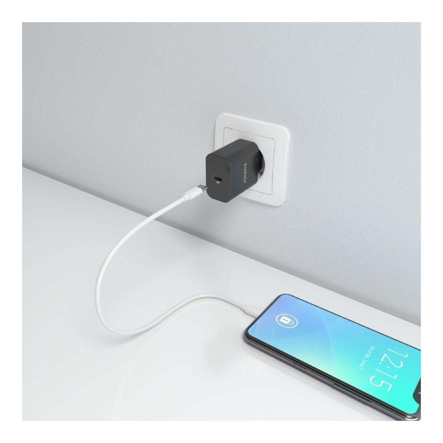 Aisens Cargador GaN · 1x USB-C · 30W · Negro