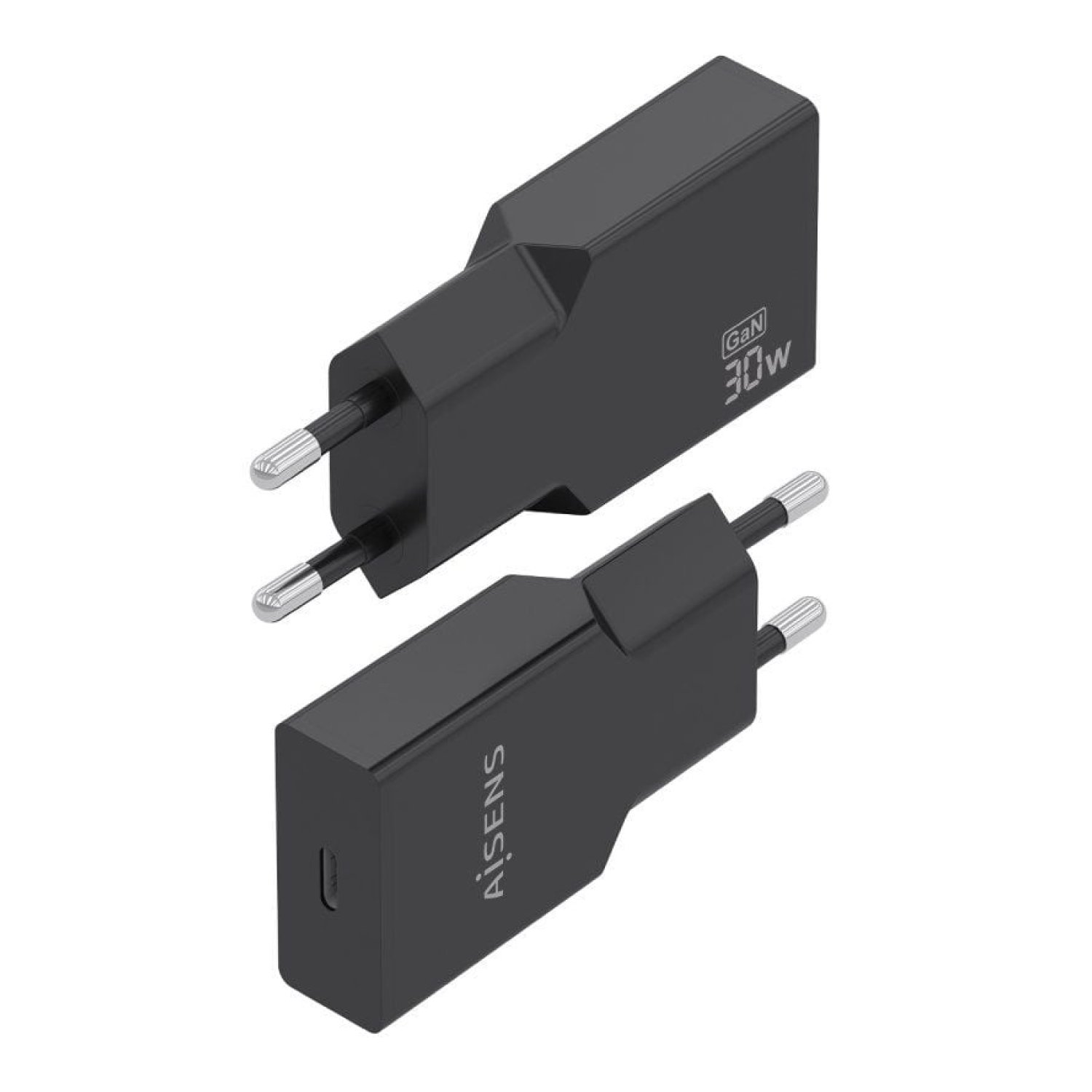 Aisens · Cargador GaN de Pared · 1x USB-C · 30W · Negro