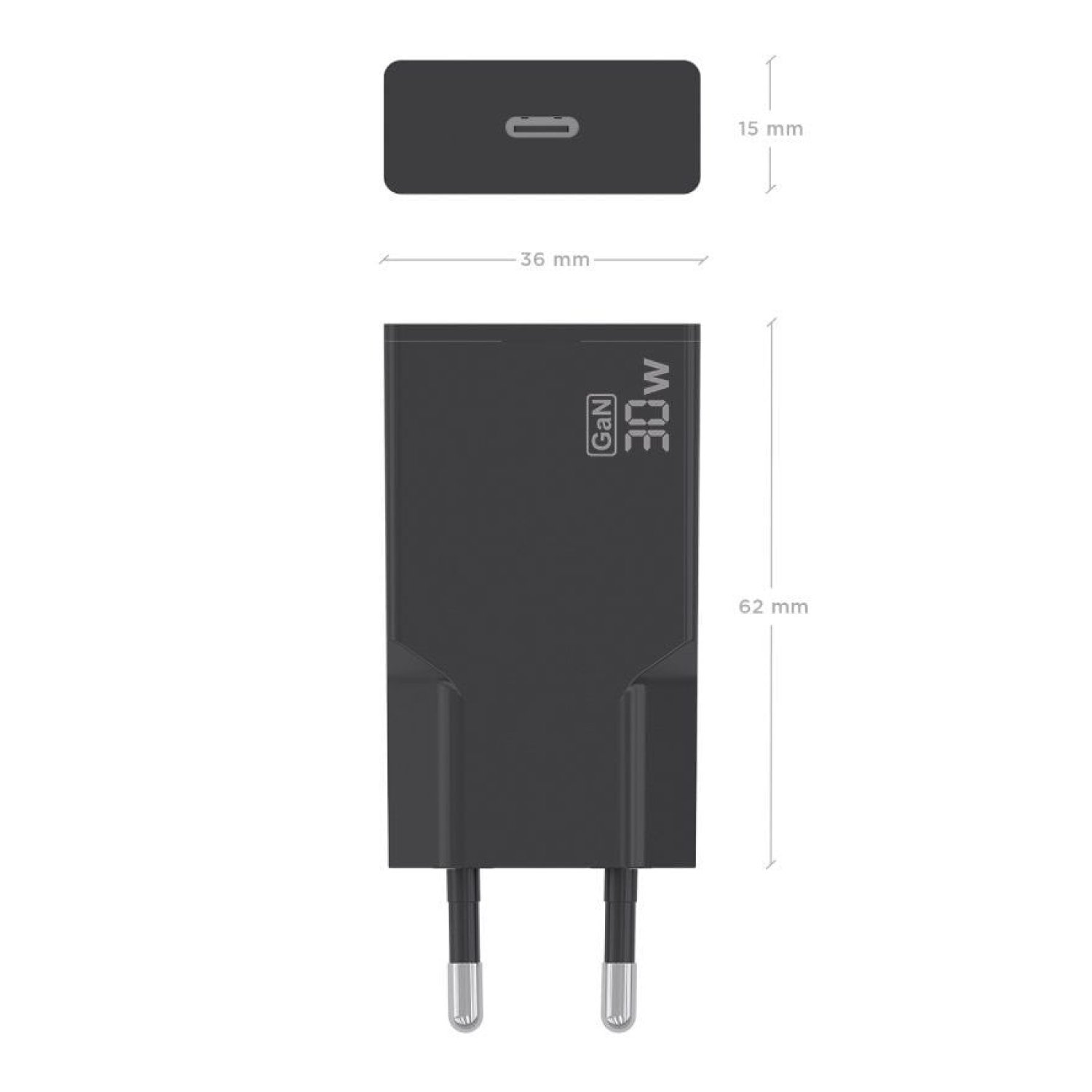 Aisens · Cargador GaN de Pared · 1x USB-C · 30W · Negro