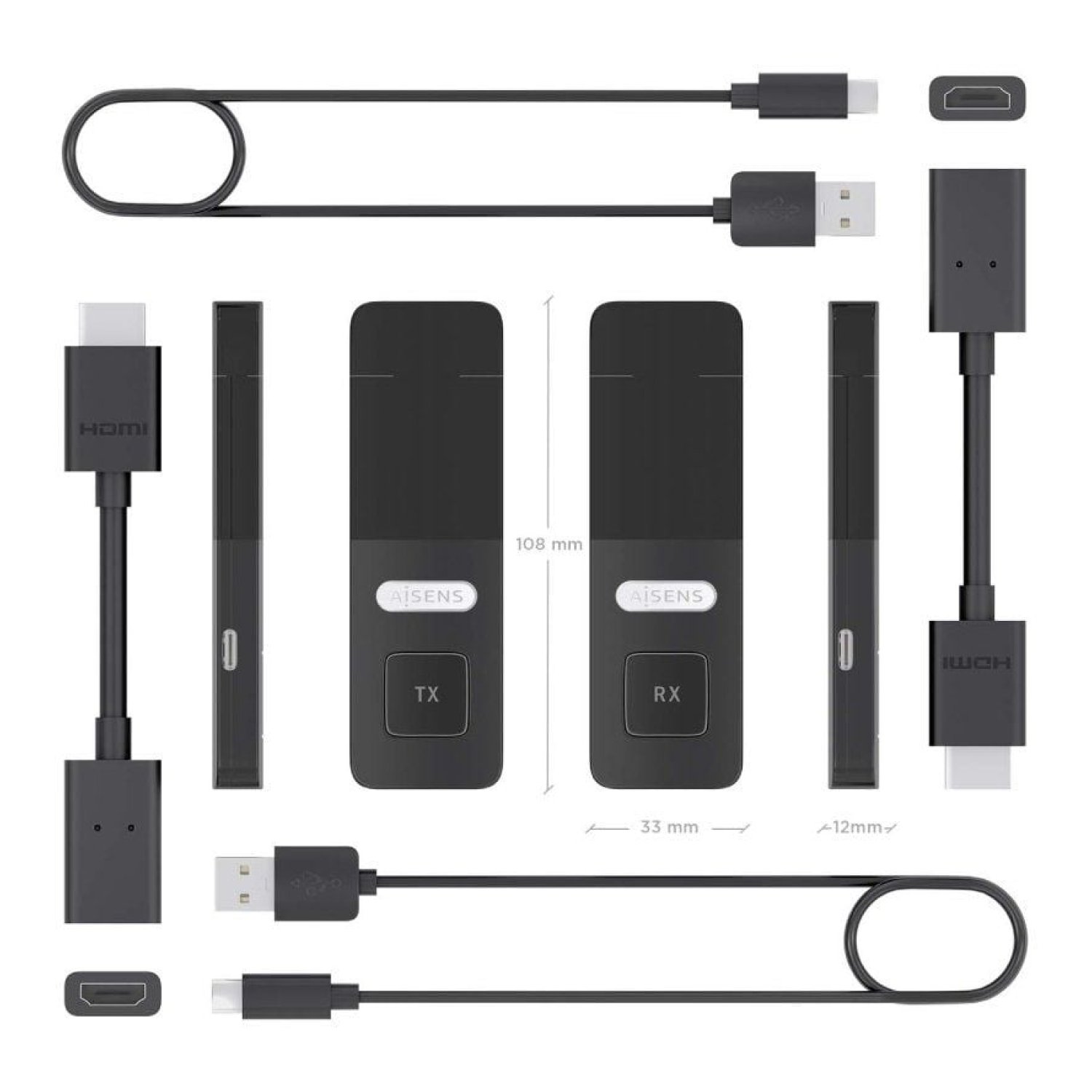 Aisens · Adaptador HDMI Inalámbrico · Transmisor de Vídeo · Hasta 30m