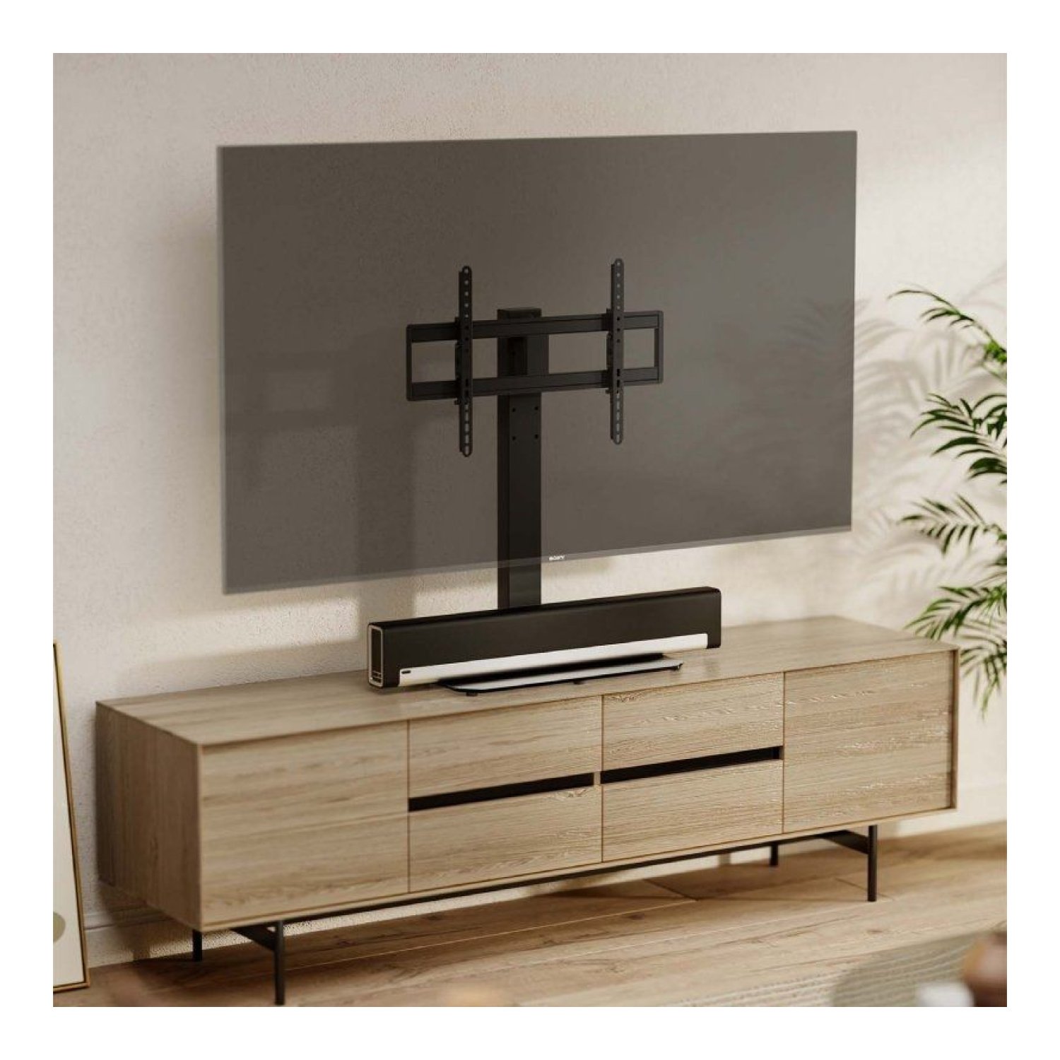 Aisens DT86TS-291 · Soporte TV Giratorio Inclinable · 43-86" · VESA Ajustable