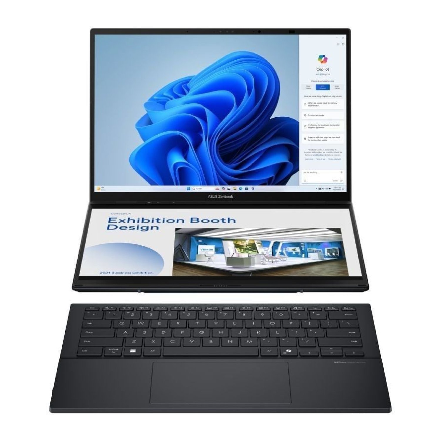 Asus ZenBook Duo OLED · Intel Core Ultra 7-255H · 32GB · 1TB SSD · Dual 14" Táctil · Win11