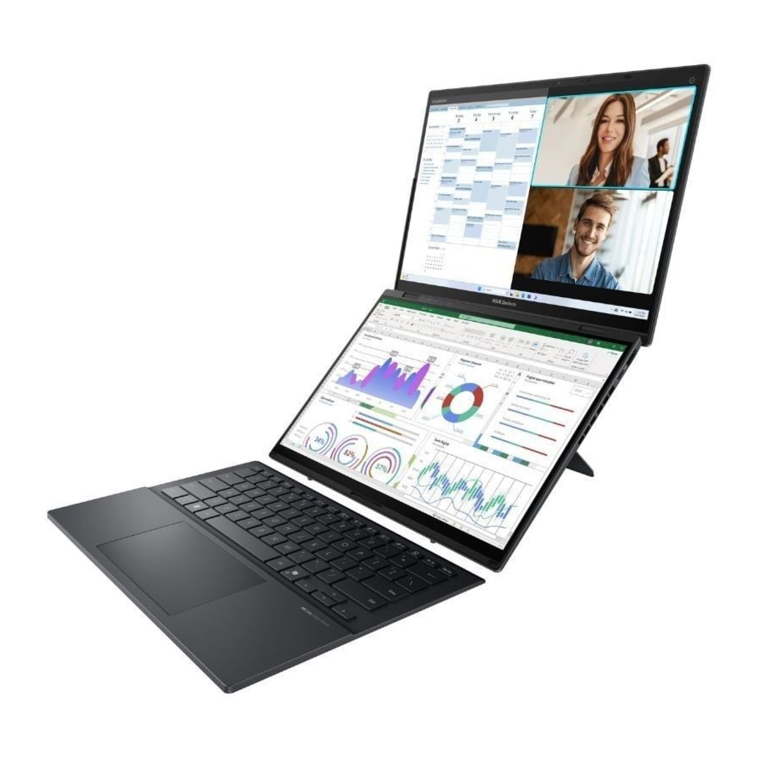 Asus ZenBook Duo OLED · Intel Core Ultra 7-255H · 32GB · 1TB SSD · Dual 14" Táctil · Win11