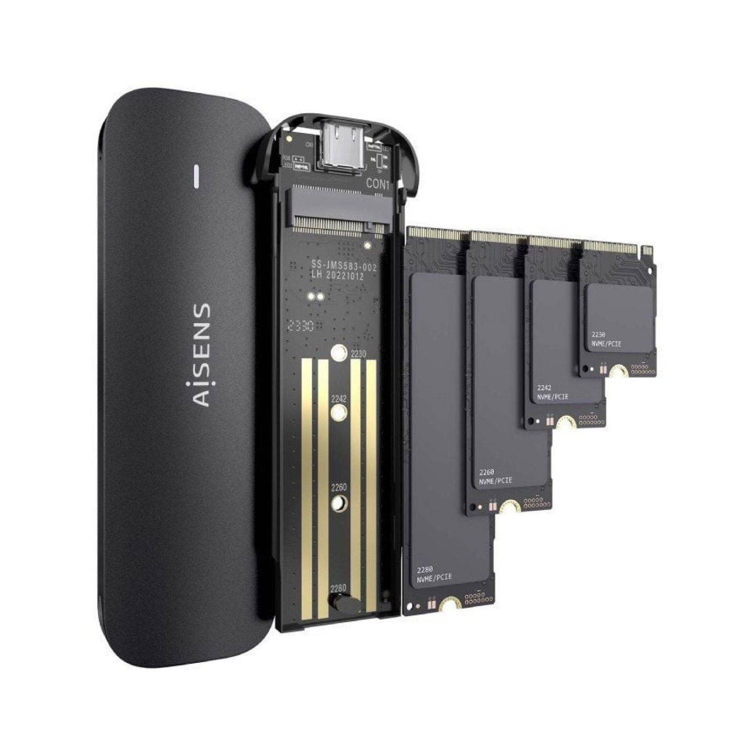 Aisens ASM2-024B · Caja Externa M.2 NVMe · USB 3.2 · Sin tornillos