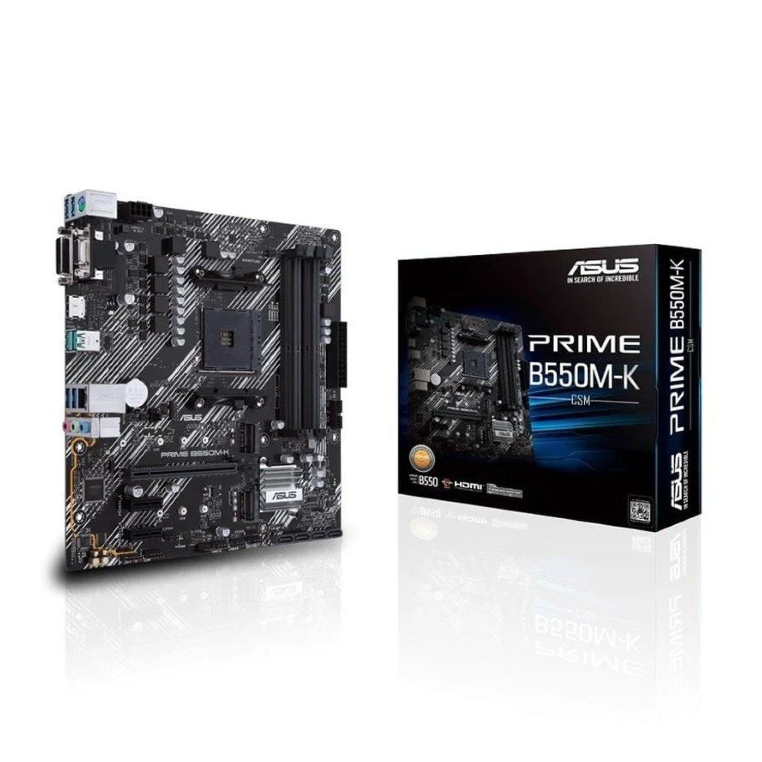 ASUS Prime B550M-K · Socket AM4 · Micro ATX · DDR4 · PCIe 4.0
