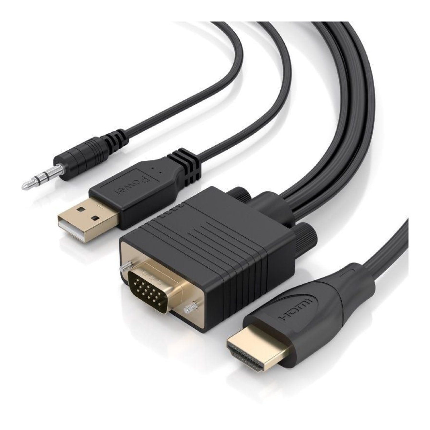 Aisens A122-1014 · Cable Conversor SVGA a HDMI · USB Jack · 1,5m · Negro