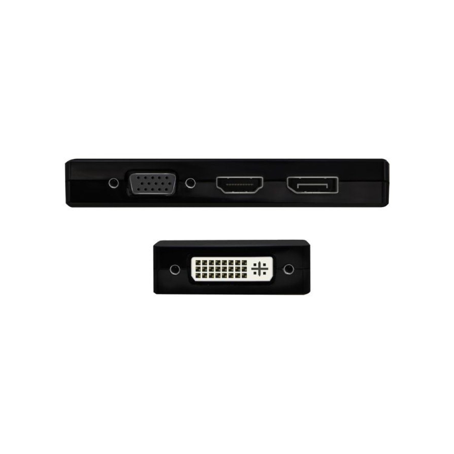 Aisens Conversor USB-C · HDMI + VGA + DVI + DisplayPort · 15cm · Negro