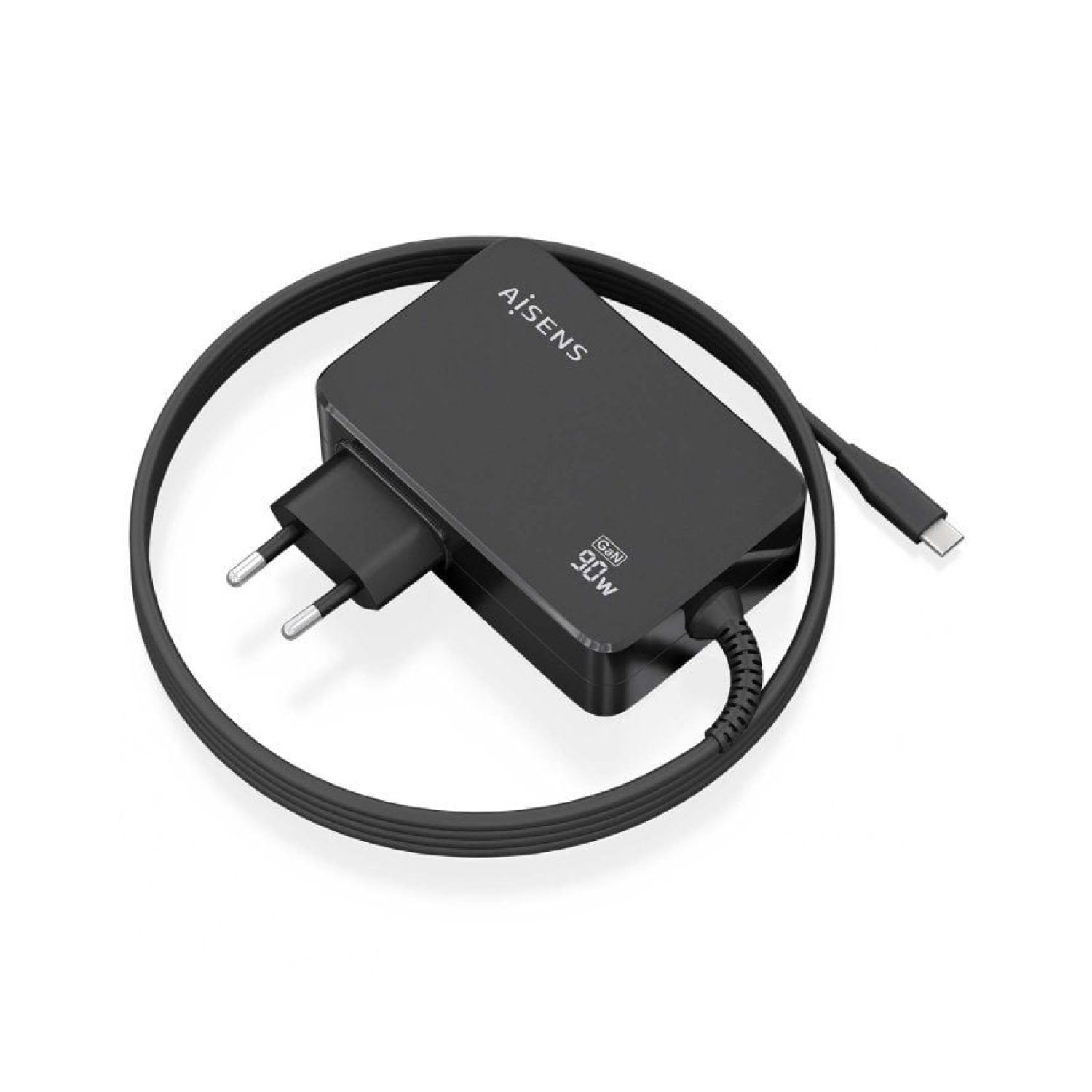 Aisens Cargador GaN · 90W USB-C · Voltaje 5-20V · Cable 1,8m