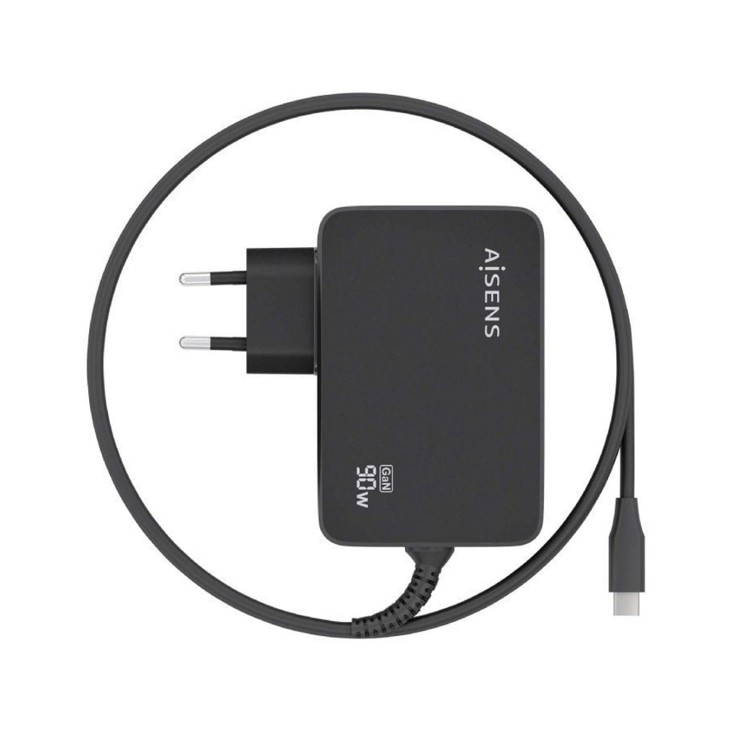 Aisens Cargador GaN · 90W USB-C · Voltaje 5-20V · Cable 1,8m
