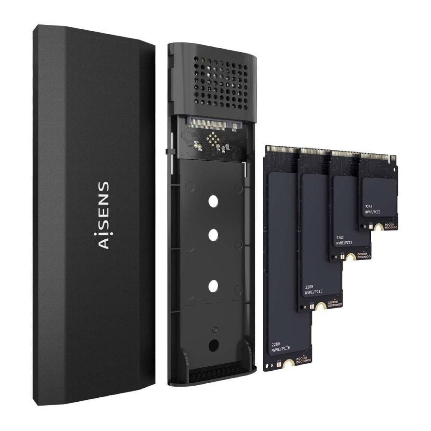 Aisens ASM2-028B · Caja Externa M.2 NVMe · USB 3.2 · Sin tornillos