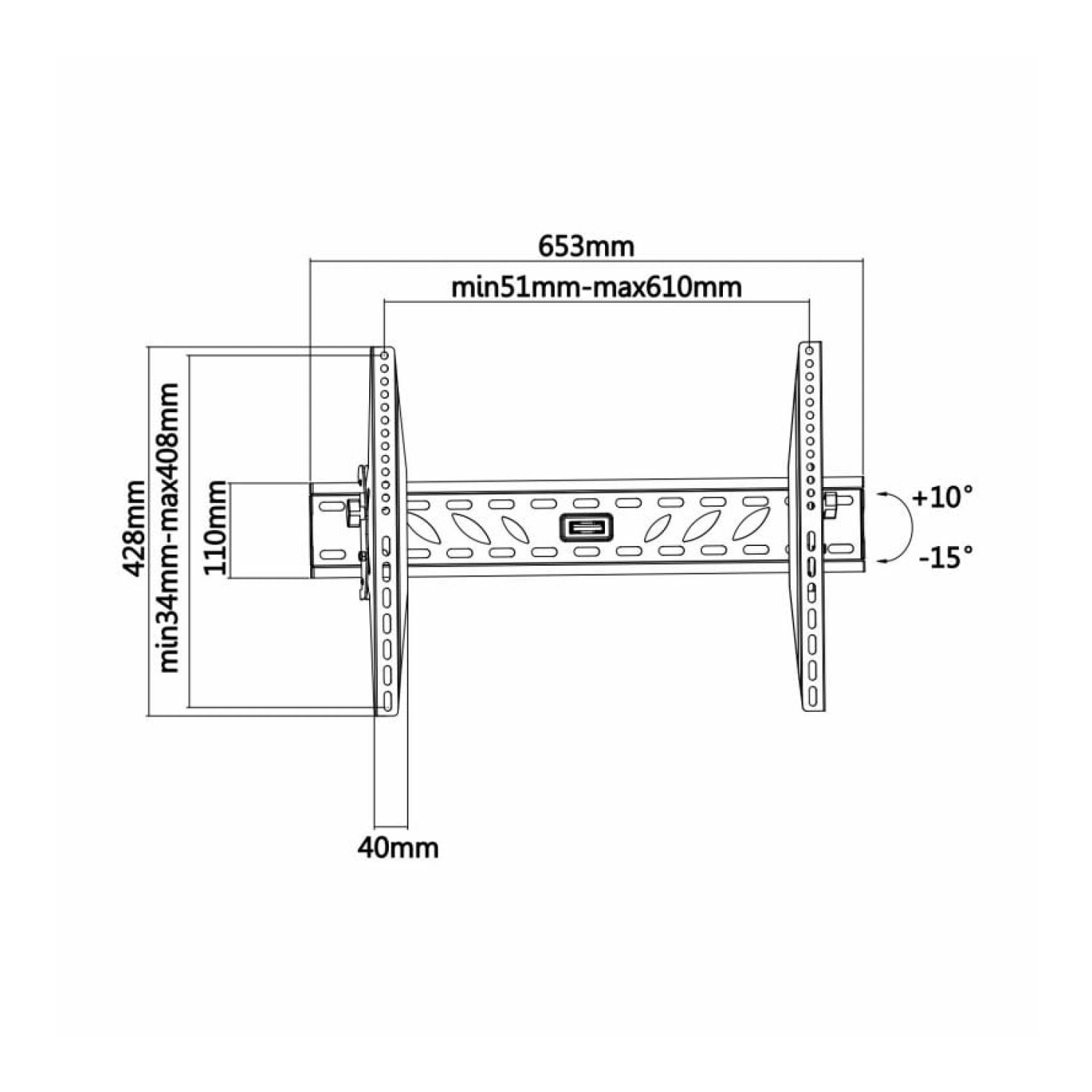Aisens WT70T-019 · Soporte Pared Inclinable TV · 37-70" · Hasta 50kg