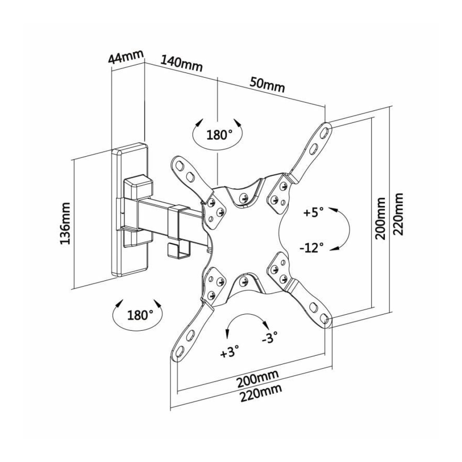 Aisens WT42TSLE · Soporte TV Pared 13-42" · Giratorio e Inclinable · Hasta 20kg