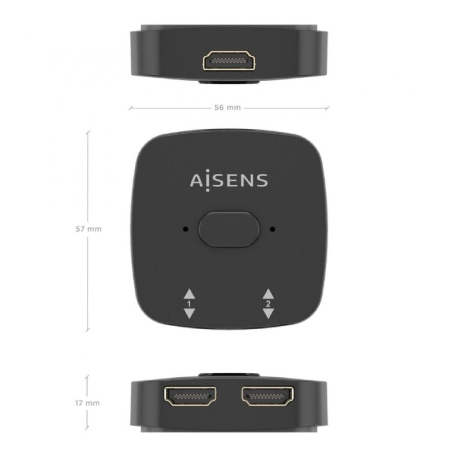 Aisens · Switch HDMI 4K Bidireccional · 3 Entradas HDMI · A123-0948