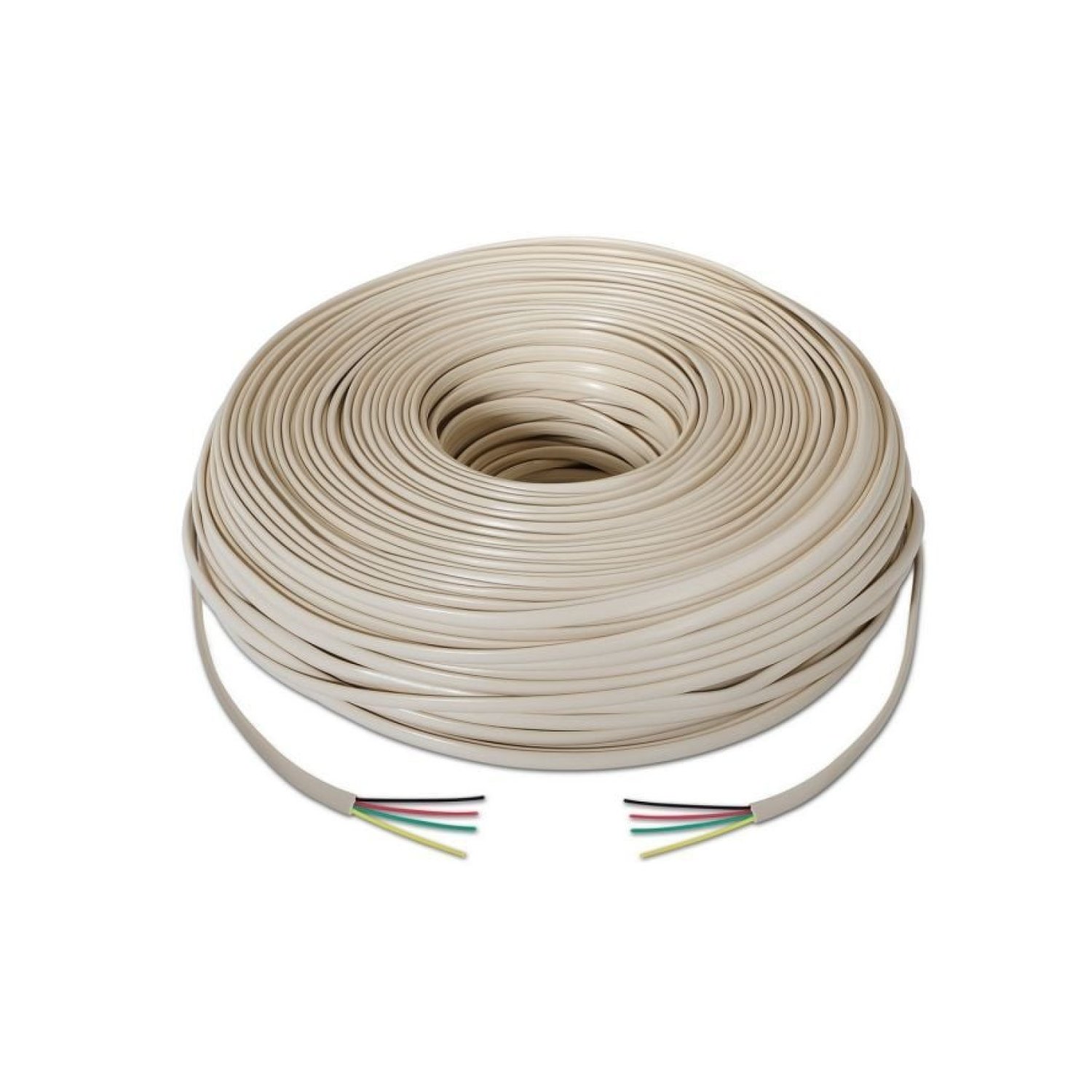 Aisens · Bobina Cable Teléfono 4C · 100m · Beige