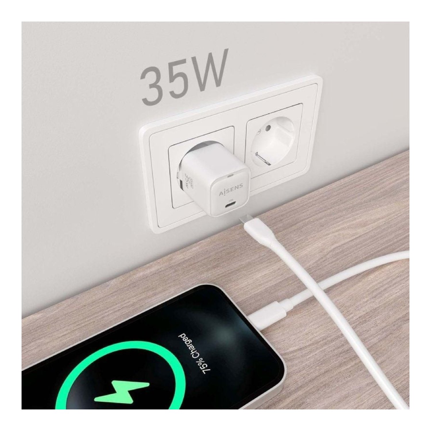 Aisens · Cargador de Pared GaN · 35W · 1x USB-C