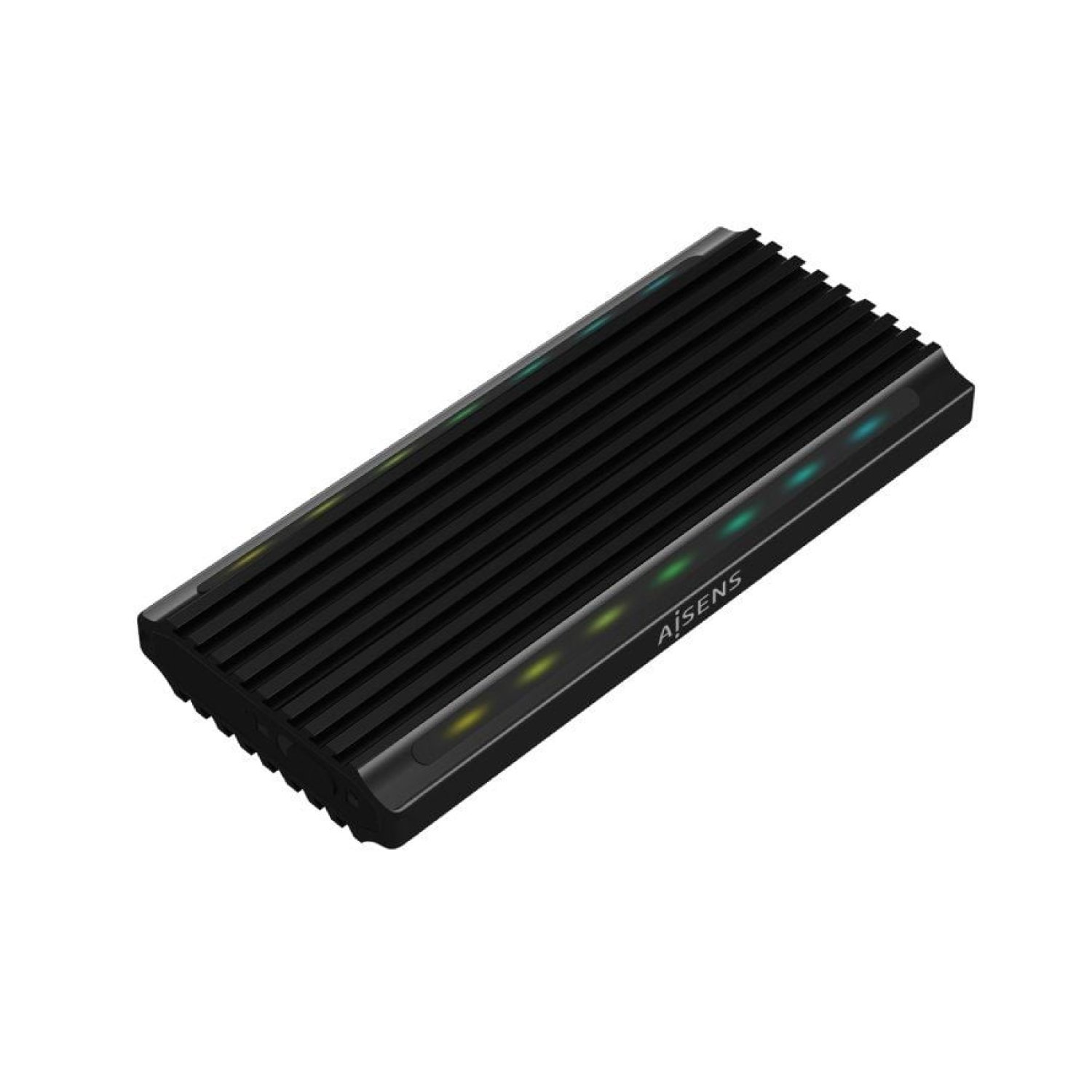 Aisens · Caja Externa SSD M.2 · USB 3.2 · SATA/NVMe · Sin Tornillos · RGB