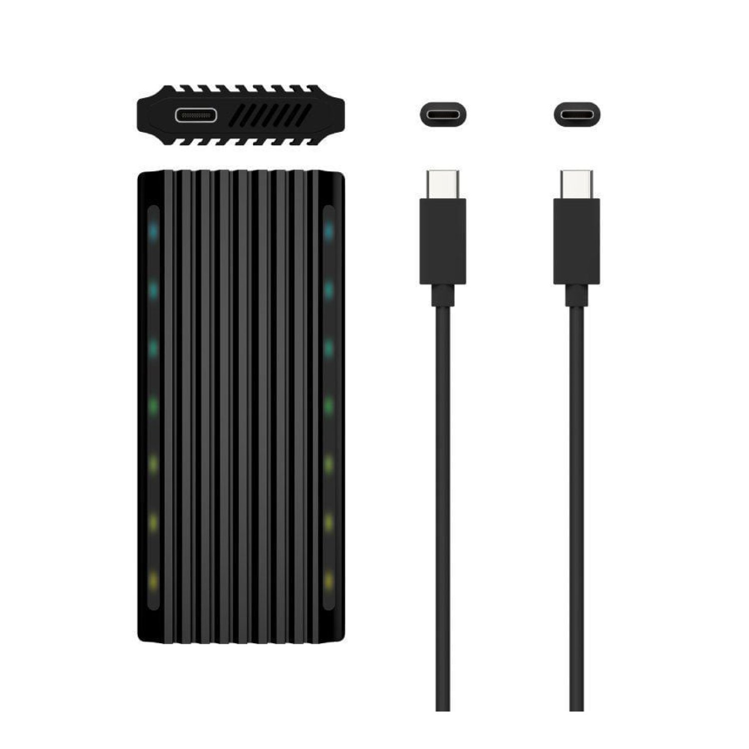 Aisens · Caja Externa SSD M.2 · USB 3.2 · SATA/NVMe · Sin Tornillos · RGB