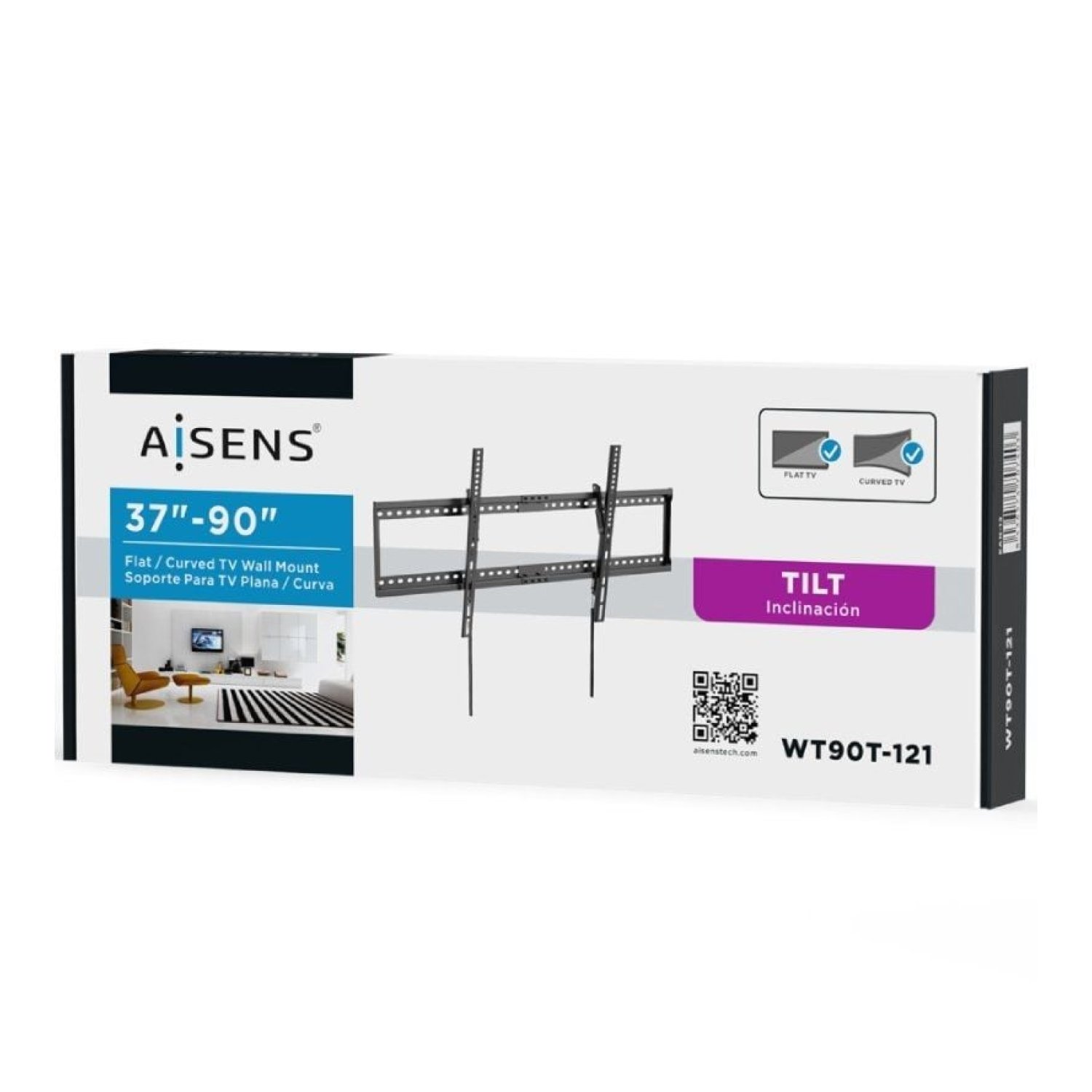 Aisens WT90T-121 · Soporte de Pared Inclinable · 37-90" · Hasta 75kg