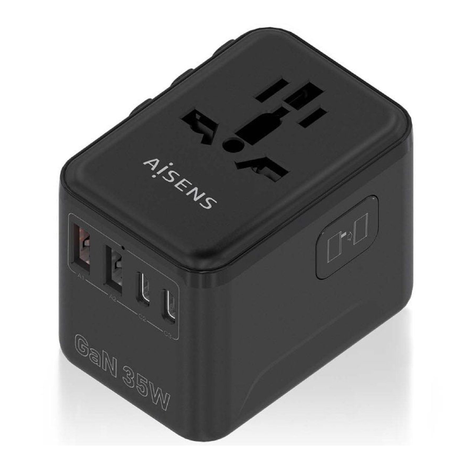 Aisens · Cargador Universal GaN · 35W · 3 USB-C · 2 USB · Viaje