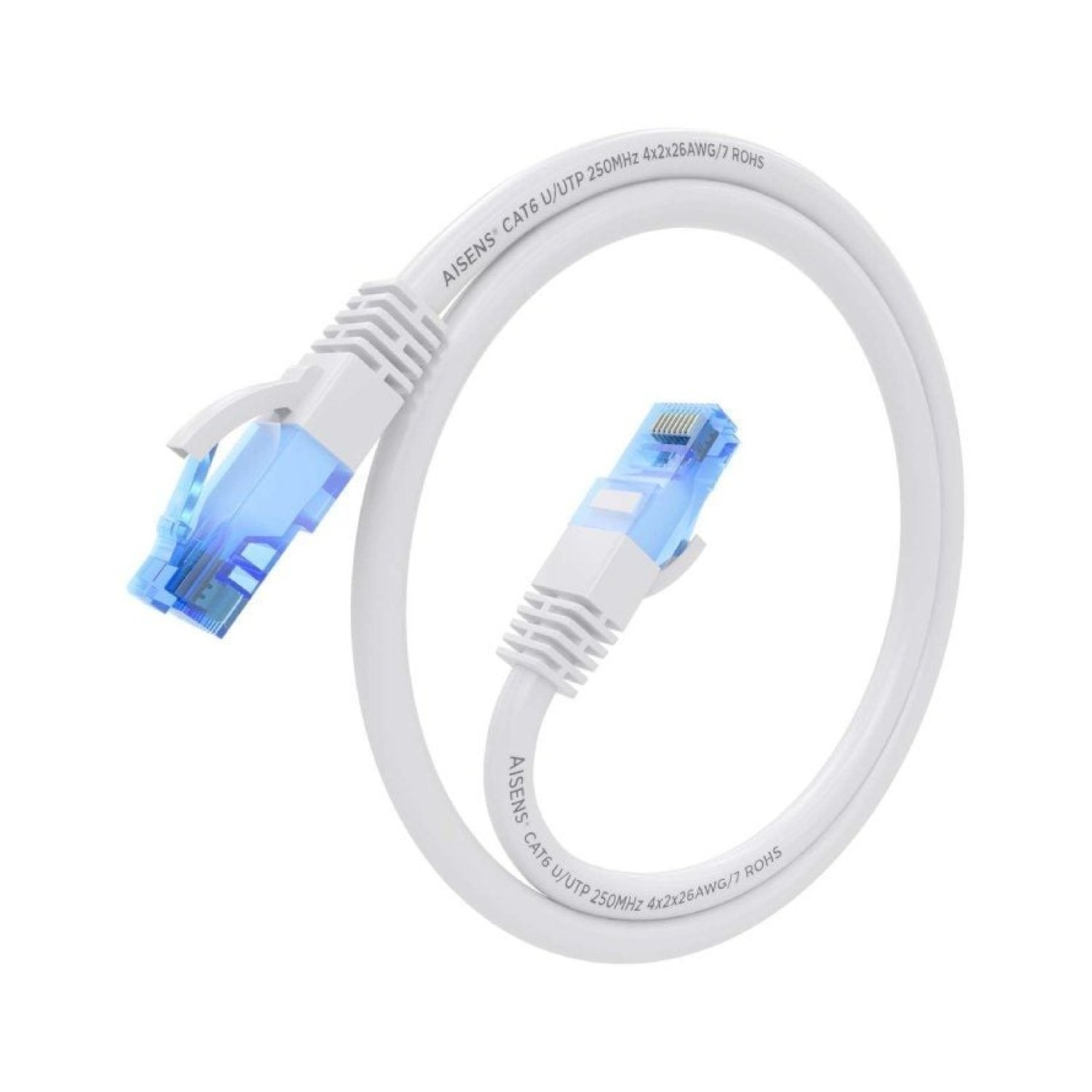 Aisens · Cable de Red RJ45 Cat.6 · 75cm · AWG26 CCA UTP · Blanco