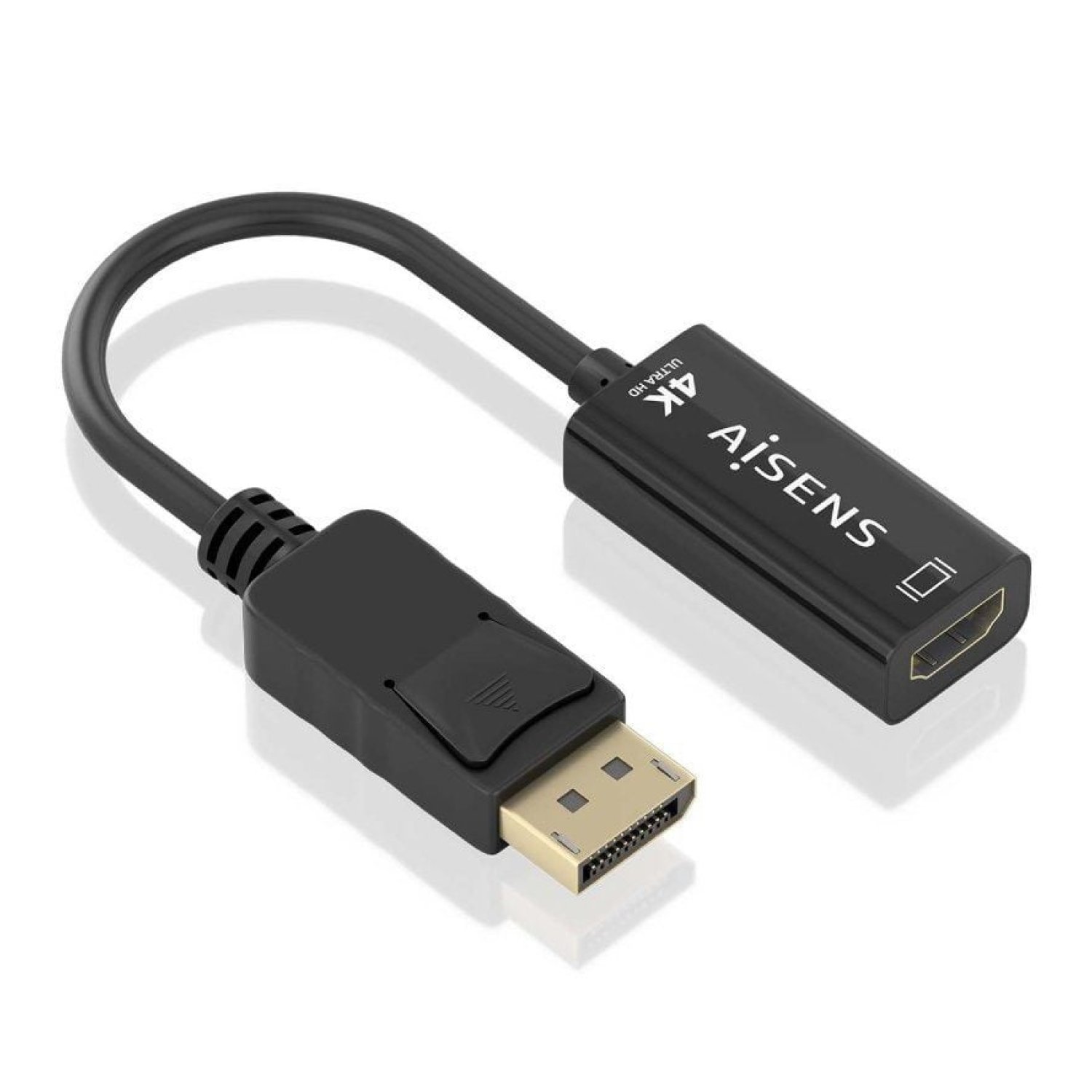 Aisens · Adaptador DisplayPort a HDMI · 15cm · Negro