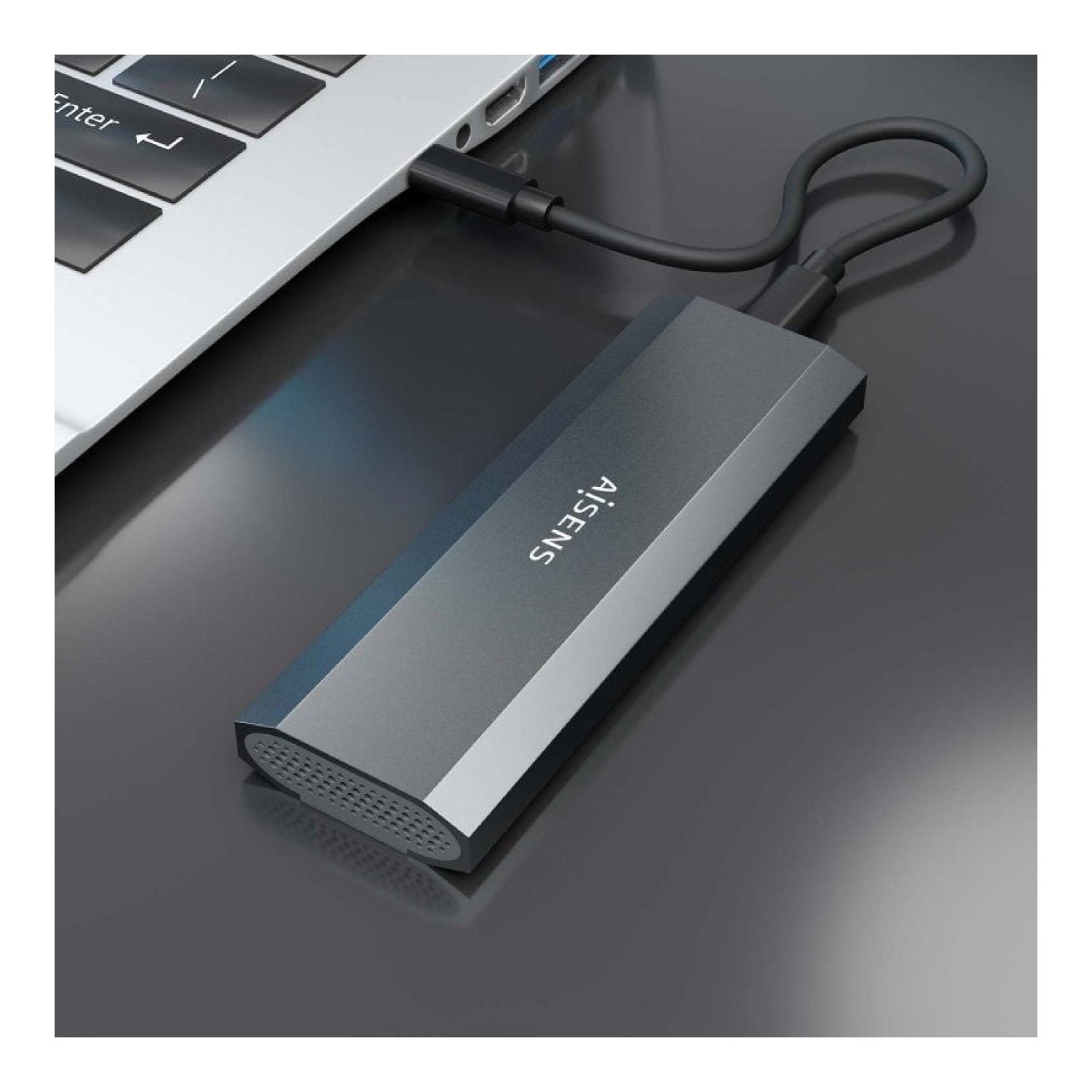 Aisens ASM2-029GR · Caja Externa M.2 NVMe · USB 3.2 · Sin tornillos