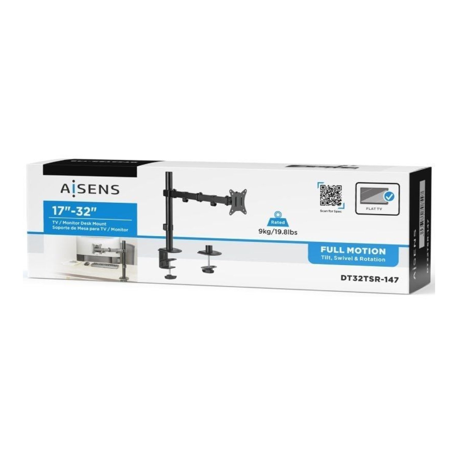 Aisens DT32TSR · Soporte Giratorio e Inclinable · hasta 32" · 9kg
