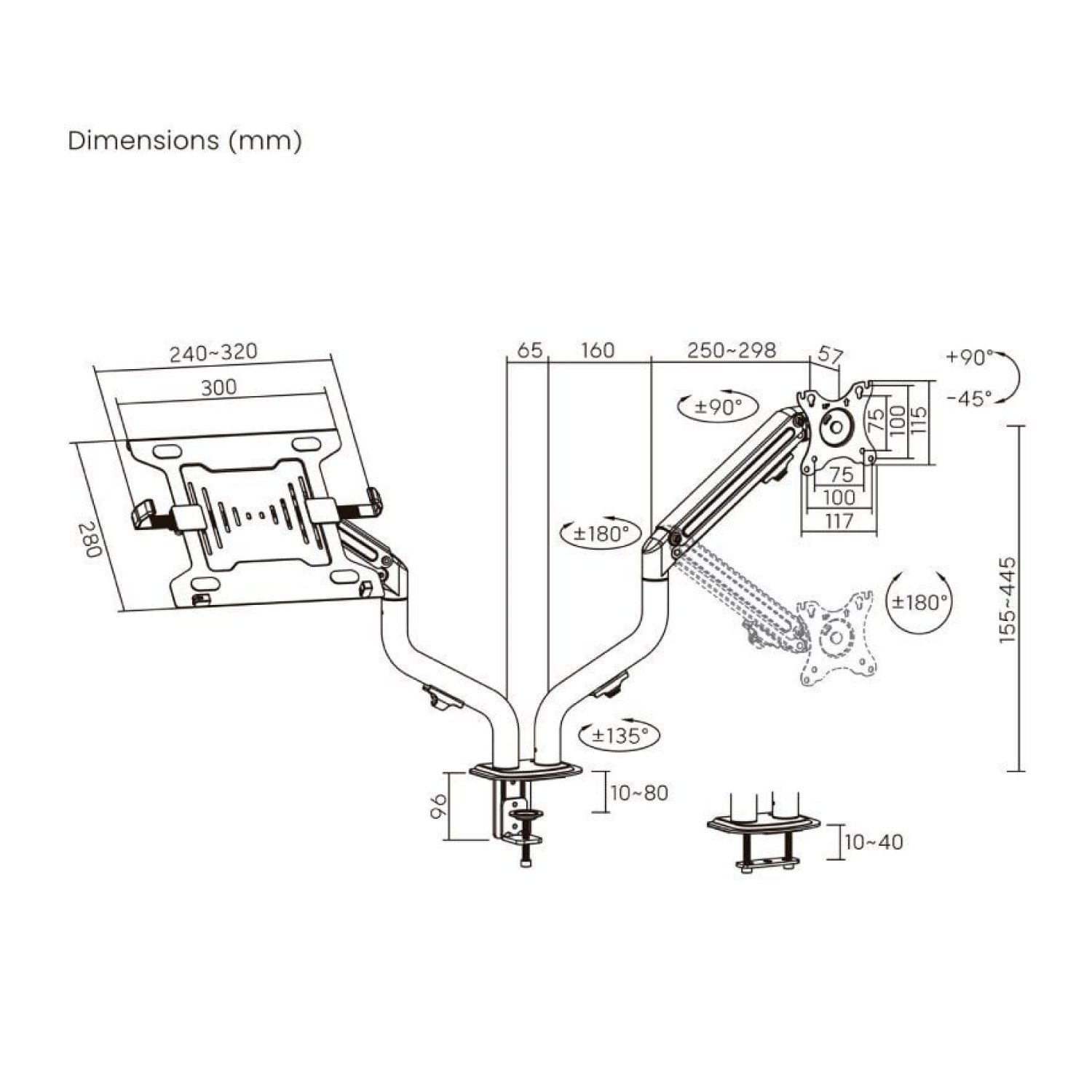 Aisens Soporte de Mesa Orientable · 17-32" · Inclinable · TV y Portátil