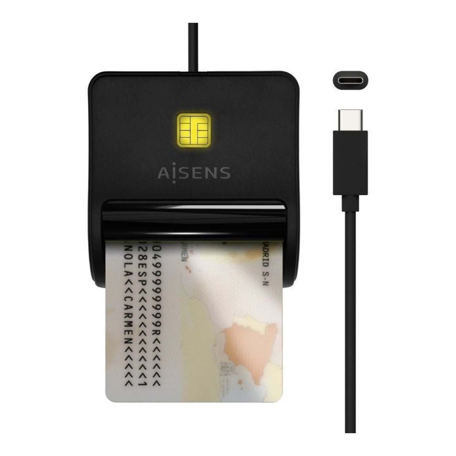 Aisens · Lector DNI USB Tipo-C · Negro