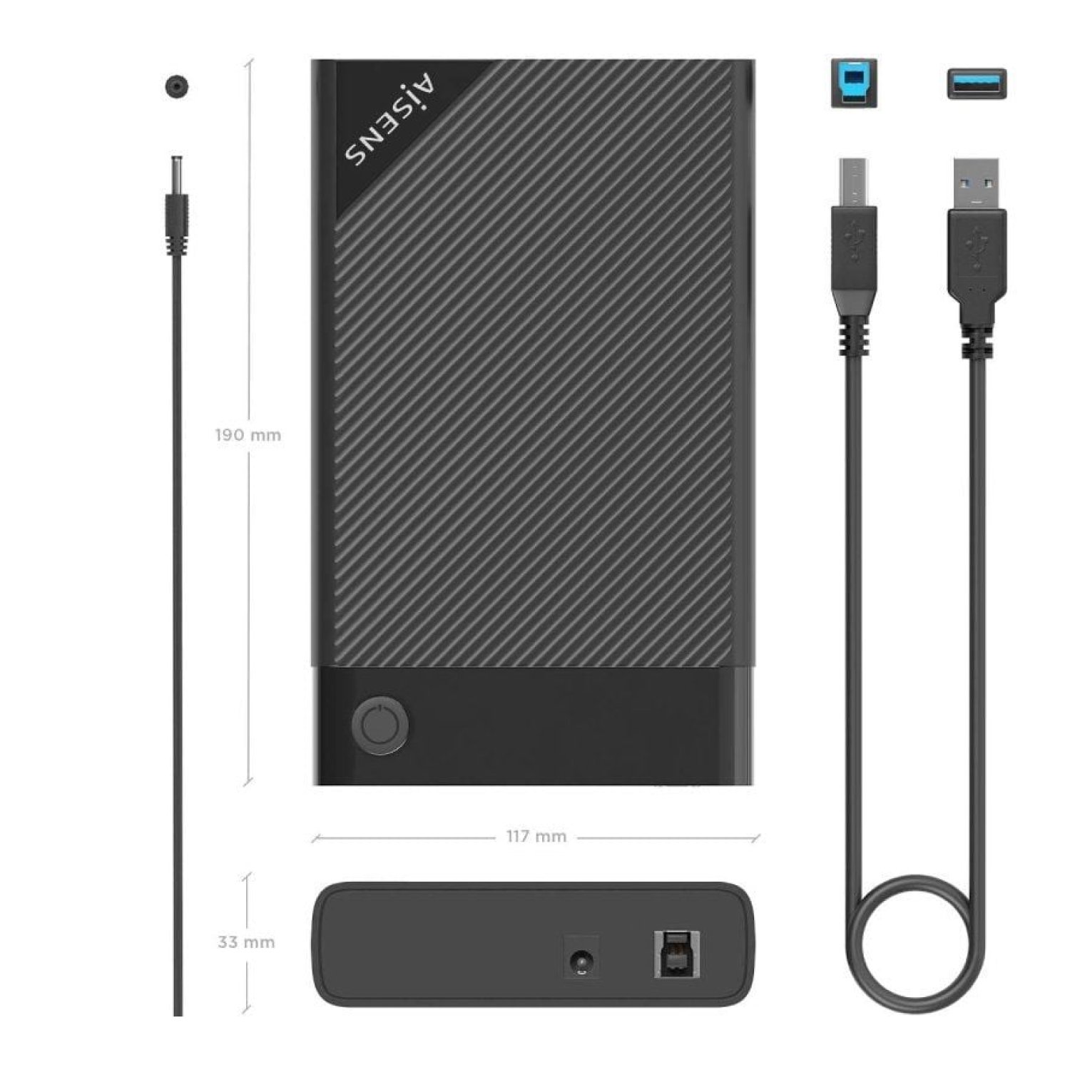 Aisens · Caja Externa 3.5" · USB 3.1 · Sin Tornillos