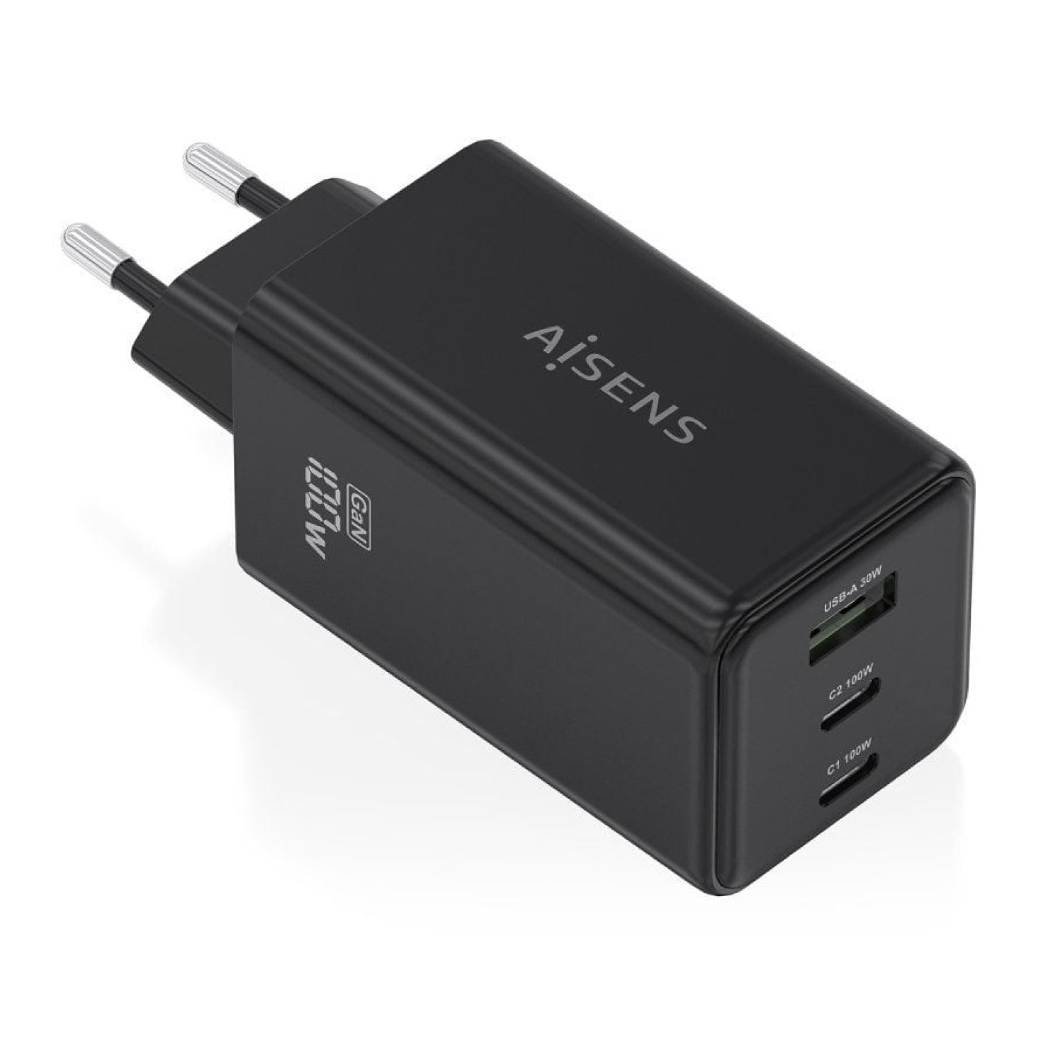 Cargador de Pared GaN Aisens ASCH-100W3P052-BK/ 2xUSB Tipo-C/ 1xUSB/ 100W