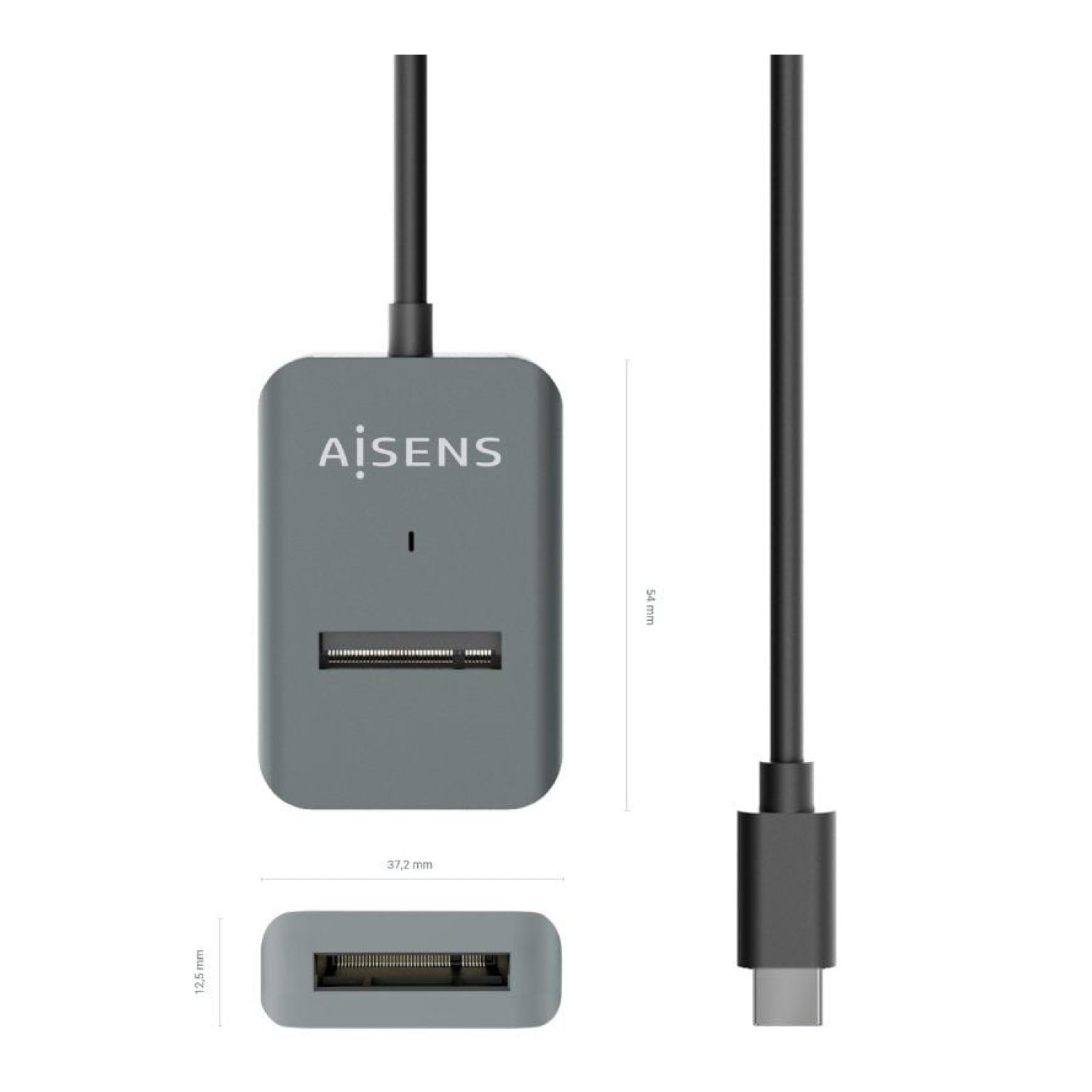 Aisens Dock USB Tipo-C · SSD M.2 SATA/NVMe · Gris
