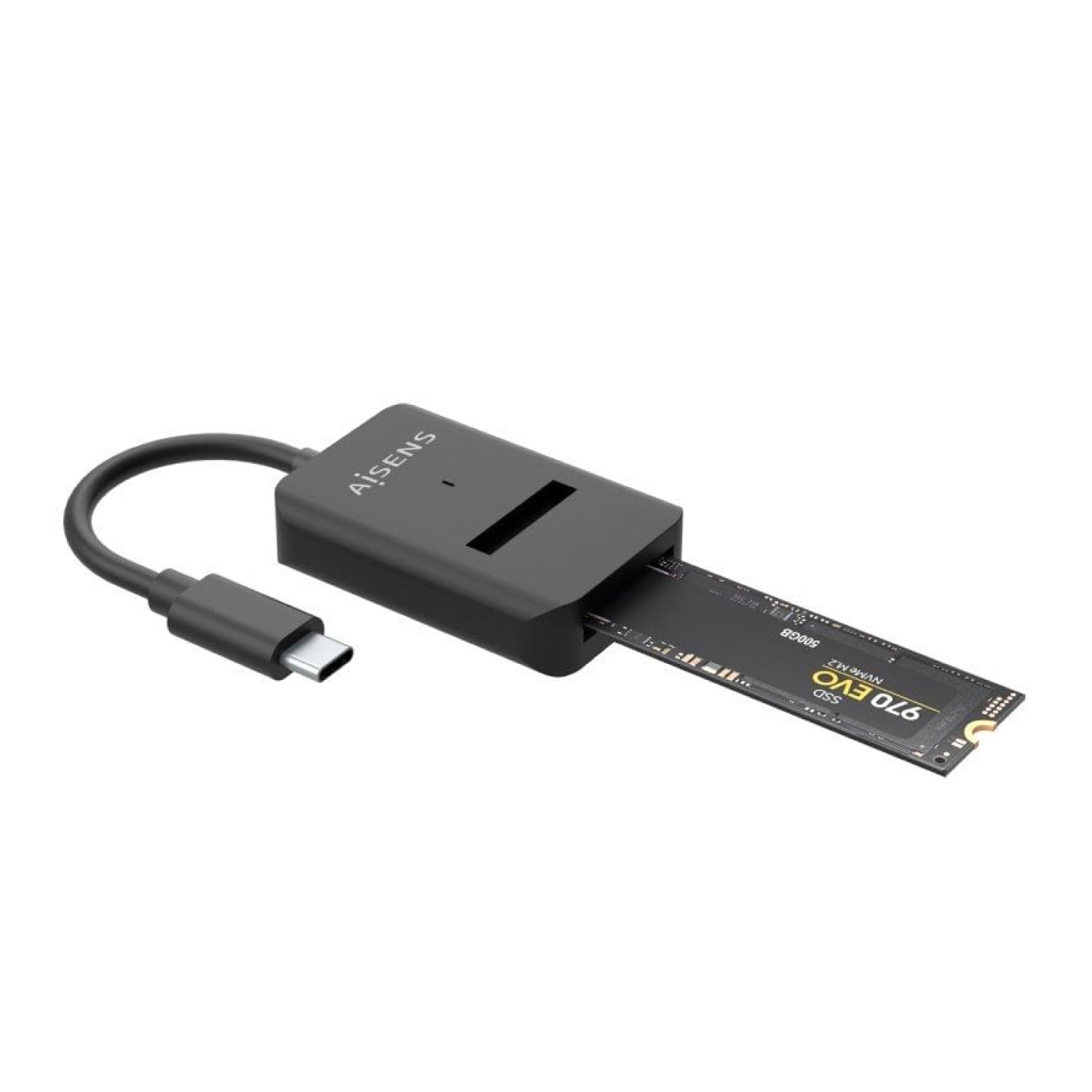 Aisens · Dock USB Tipo-C · SSD M.2 SATA/NVMe · Negro